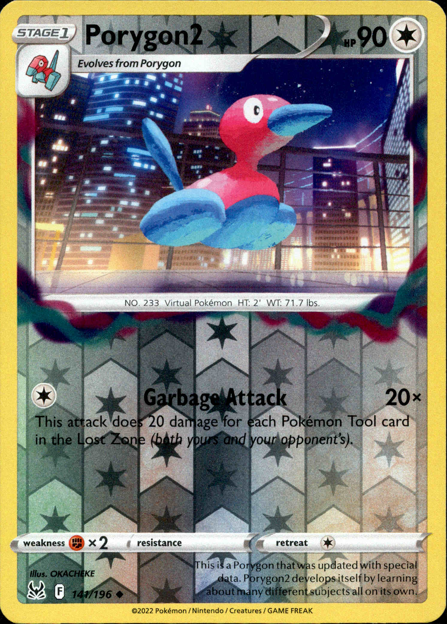 Porygon2 - 141/196 - Lost Origin - Reverse Holo - Card Cavern