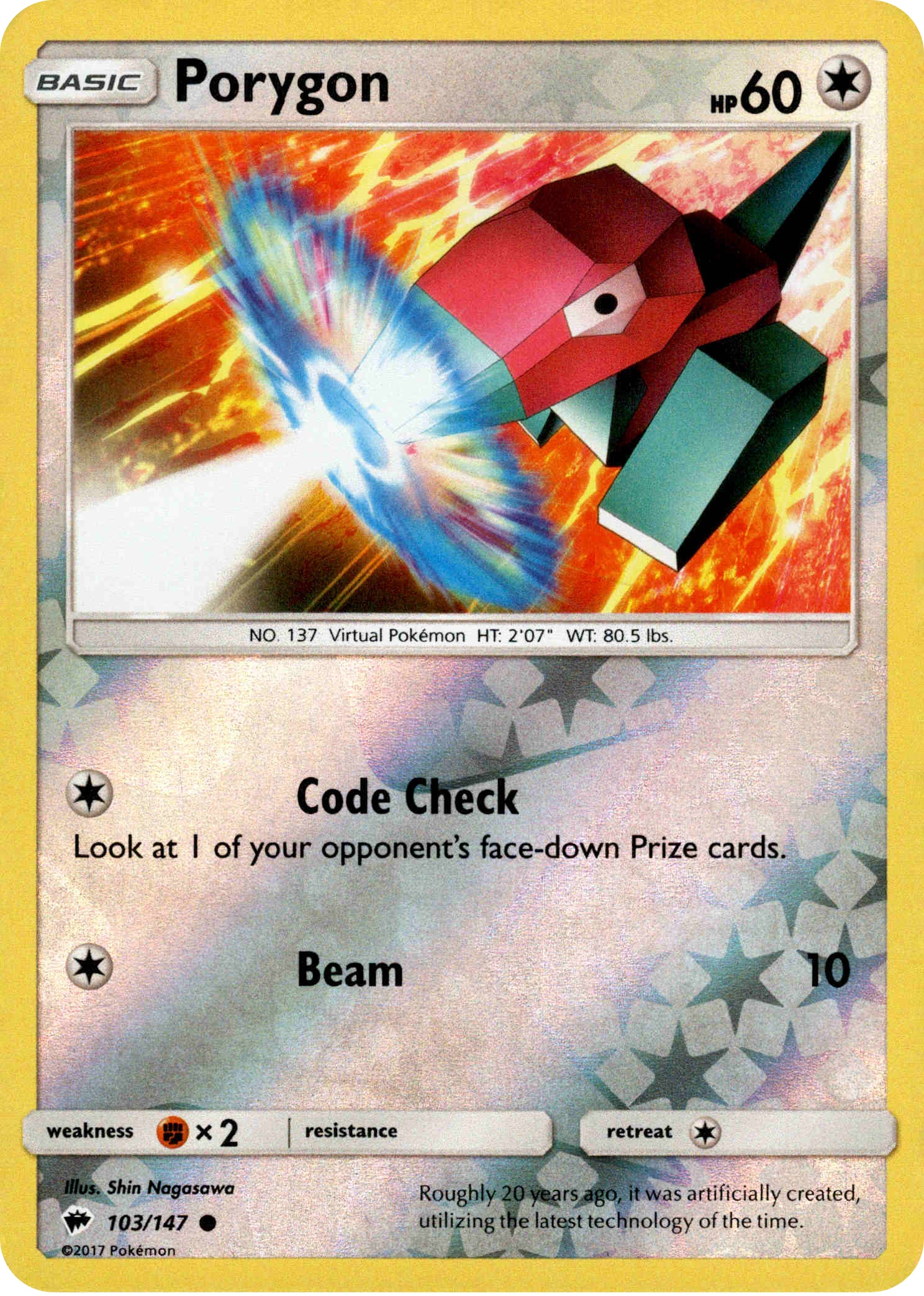 Porygon - 103/147 - Burning Shadows - Reverse Holo - Card Cavern