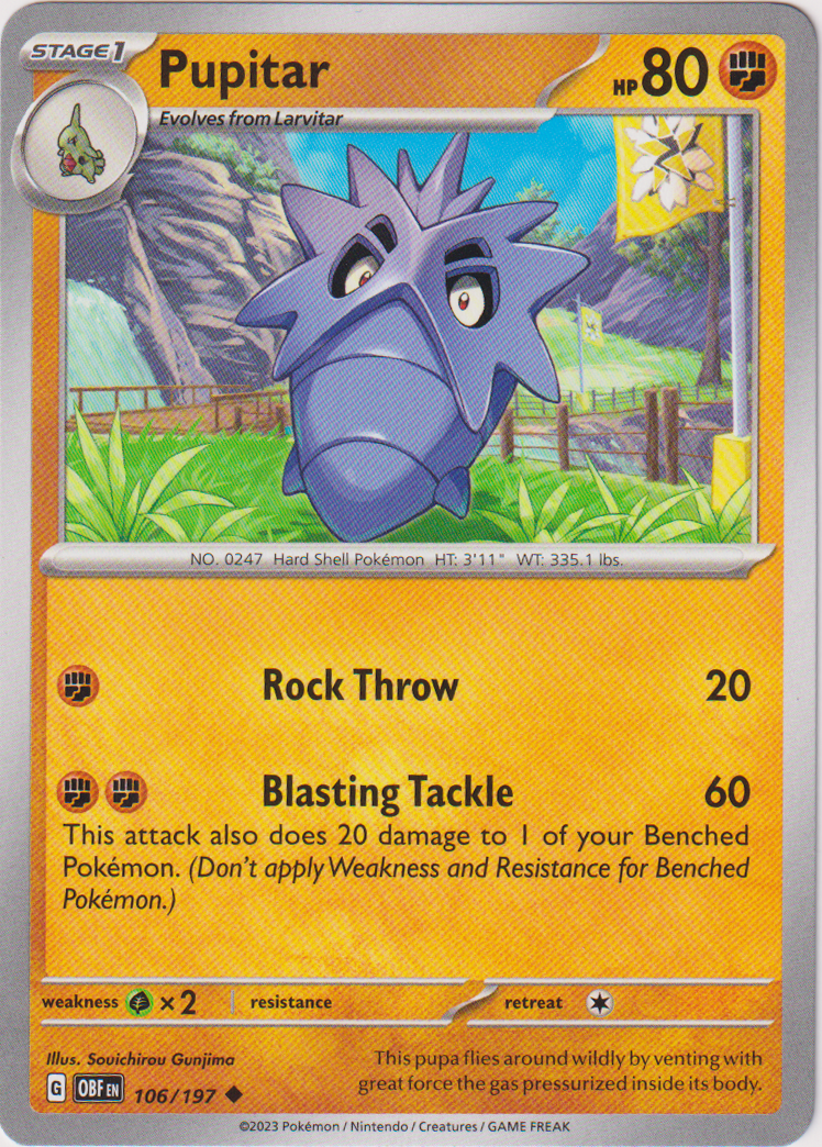 Pupitar - 106/197 - Obsidian Flames - Card Cavern