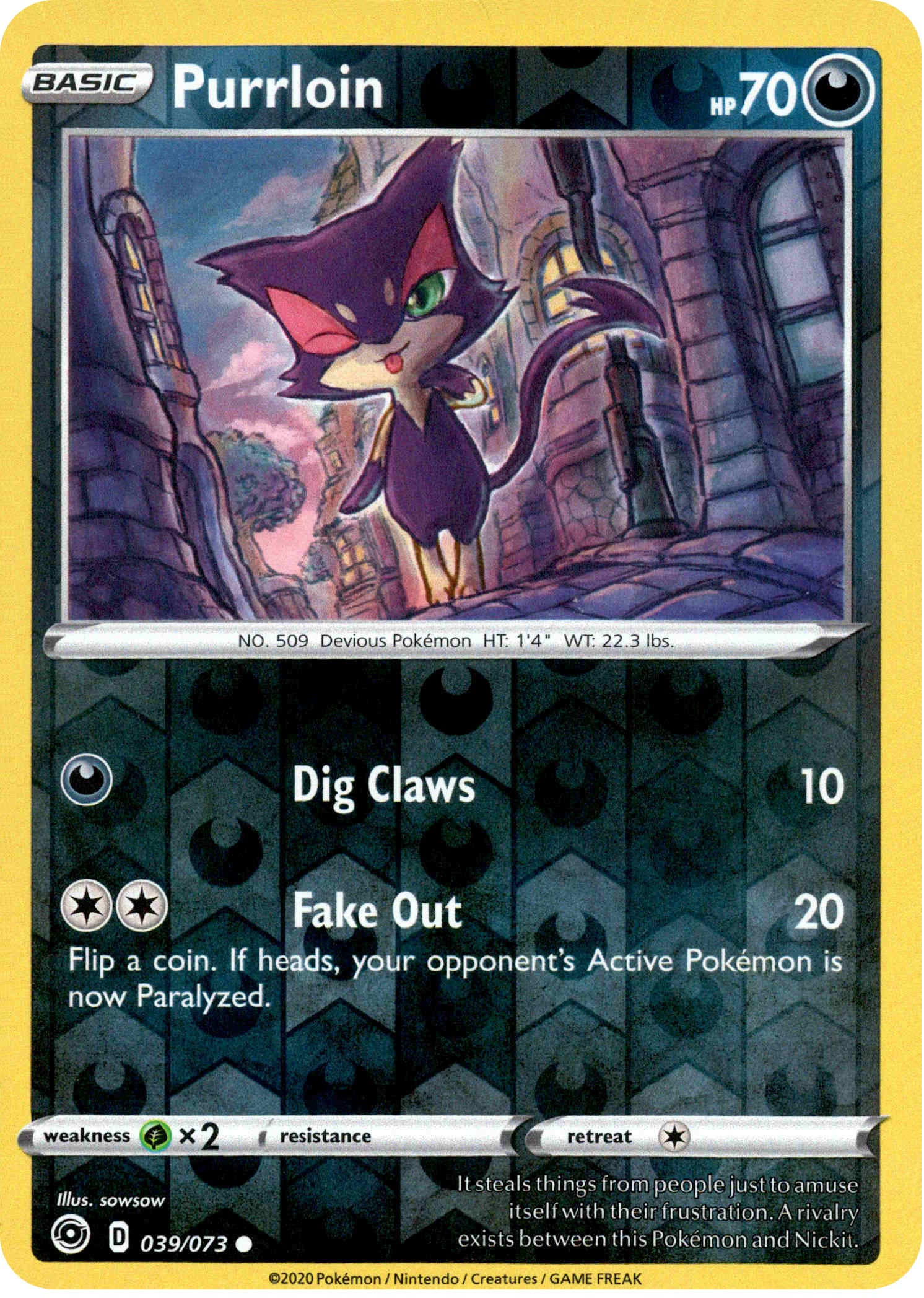 Purrloin - 39/73 - Champion's Path - Reverse Holo - Card Cavern