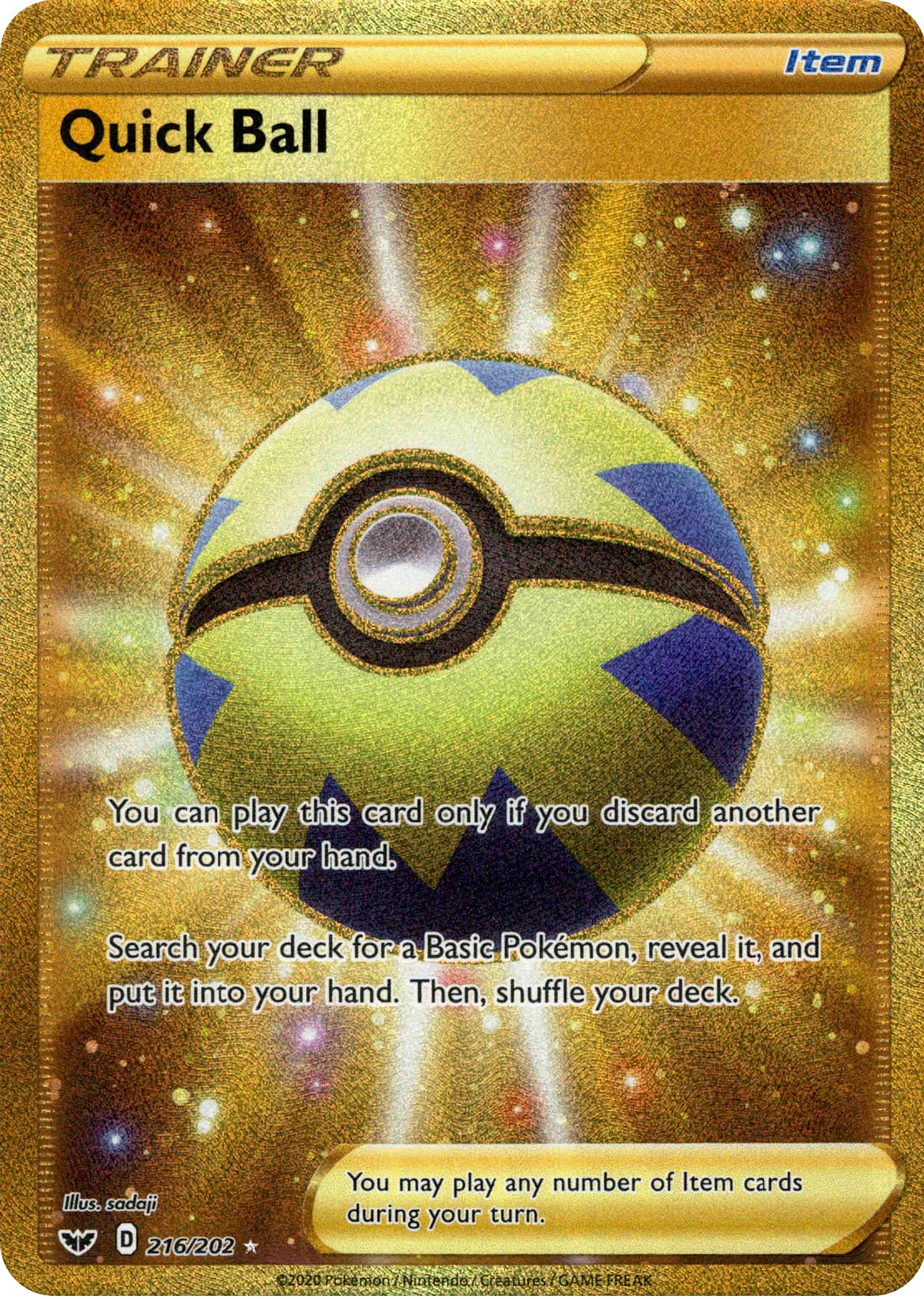 Quick Ball Secret Rare - 216/202 - Sword & Shield - Holo - Card Cavern