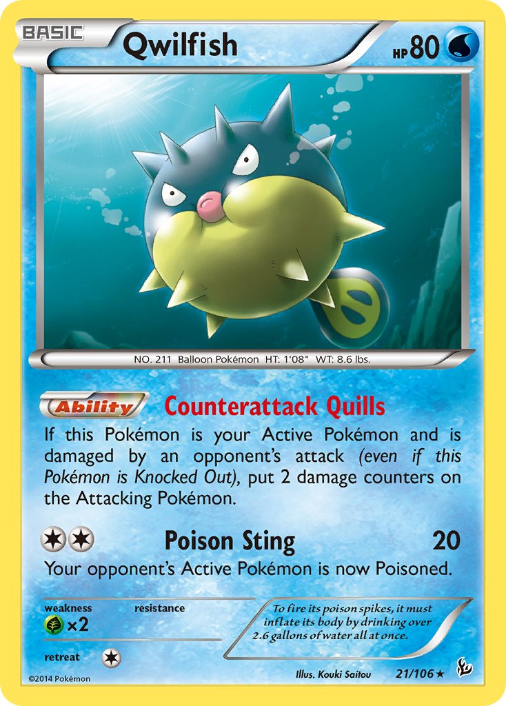 Qwilfish - 21/106 - Flashfire - Card Cavern