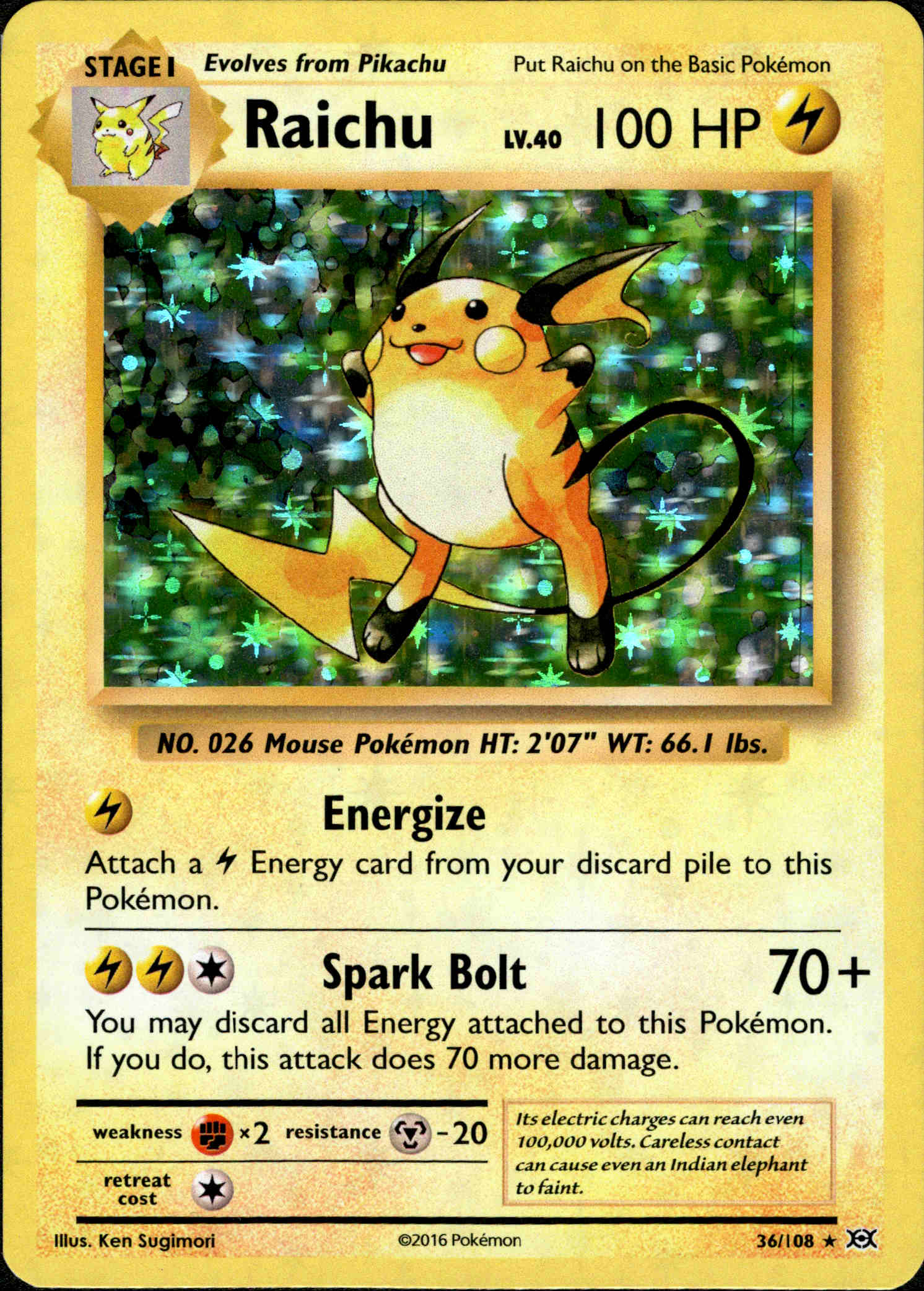 Raichu - 36/108 - Evolutions - Card Cavern