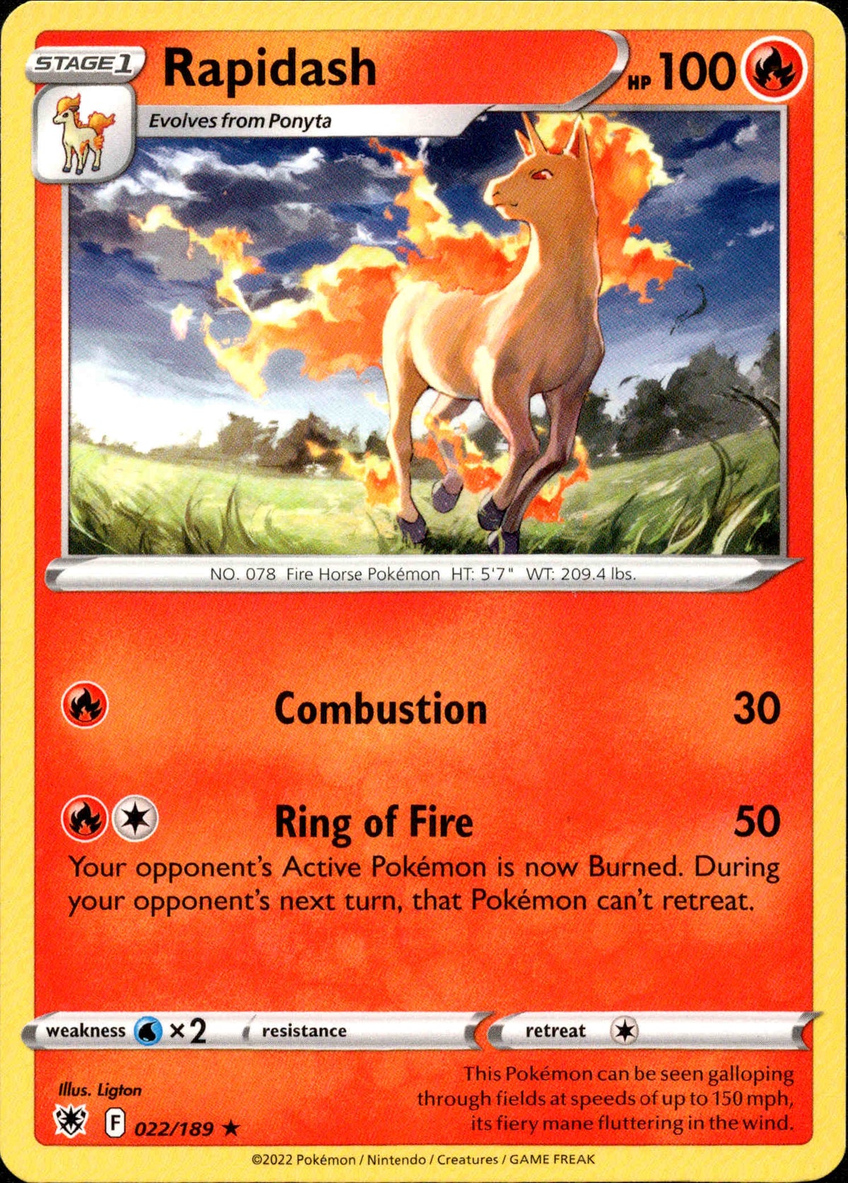 Rapidash - 022/189 - Astral Radiance - Card Cavern