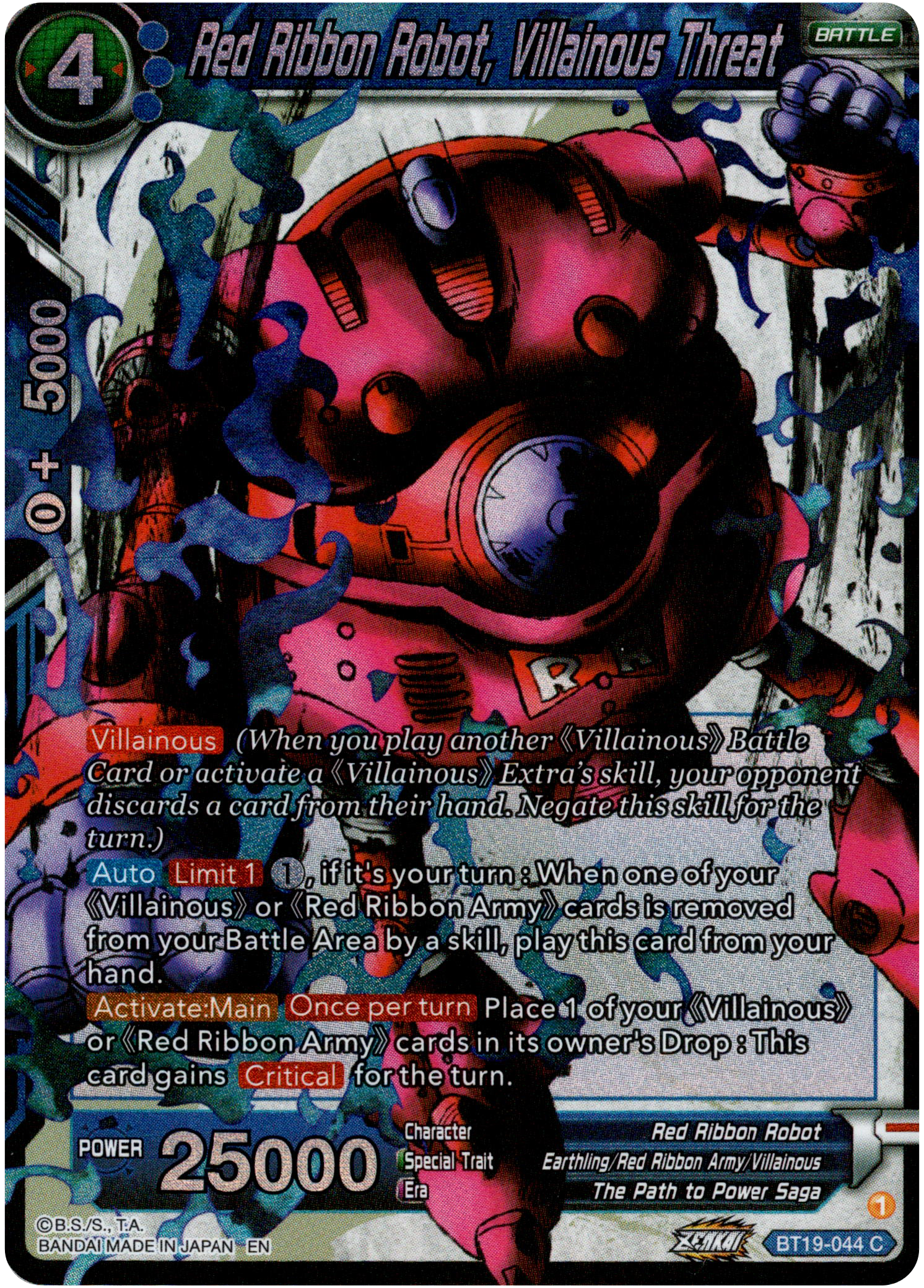Red Ribbon Robot, Villainous threat - BT19-044 - Fighter's Ambition - Foil - Card Cavern