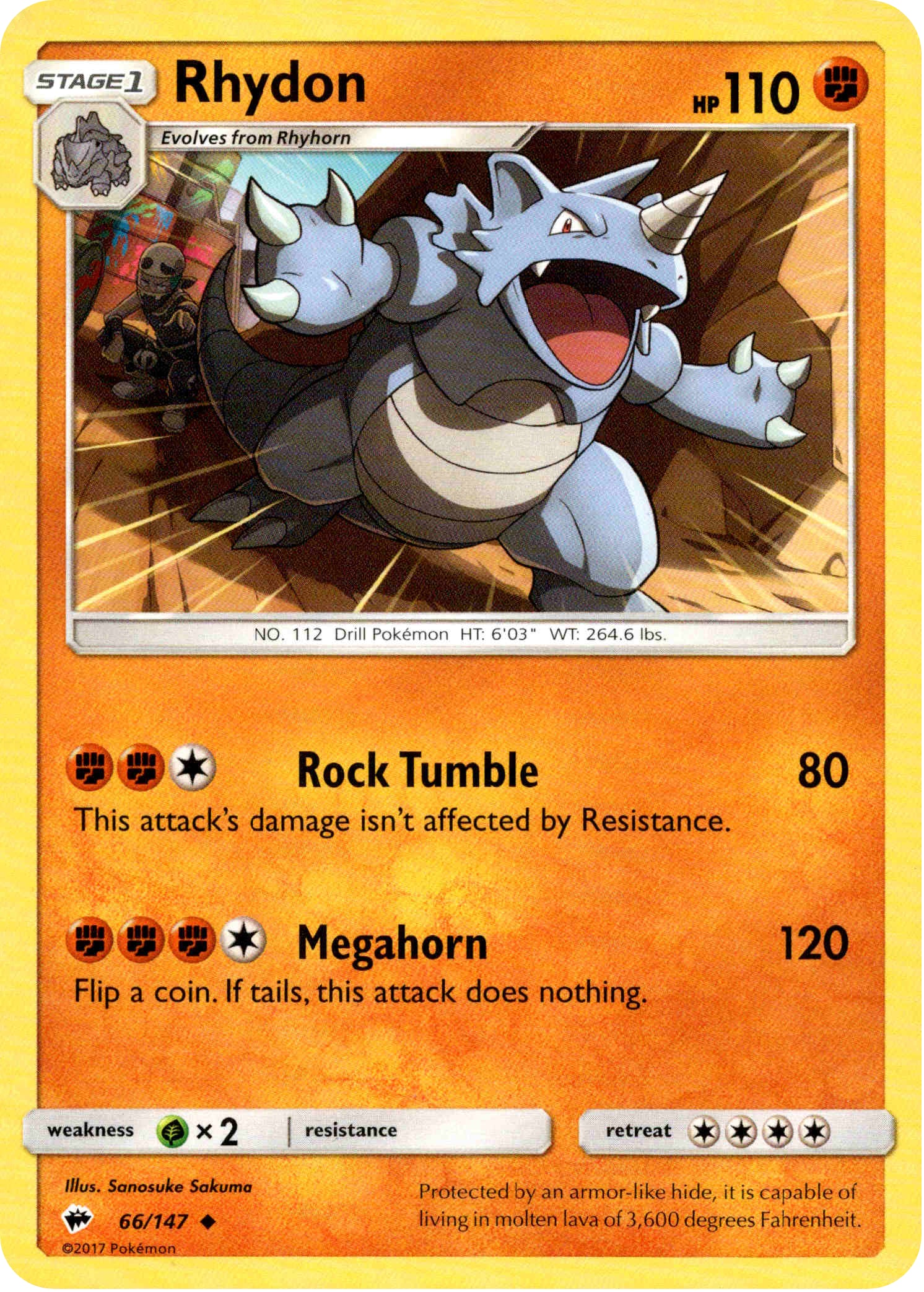 Rhydon - 66/147 - Burning Shadows - Card Cavern