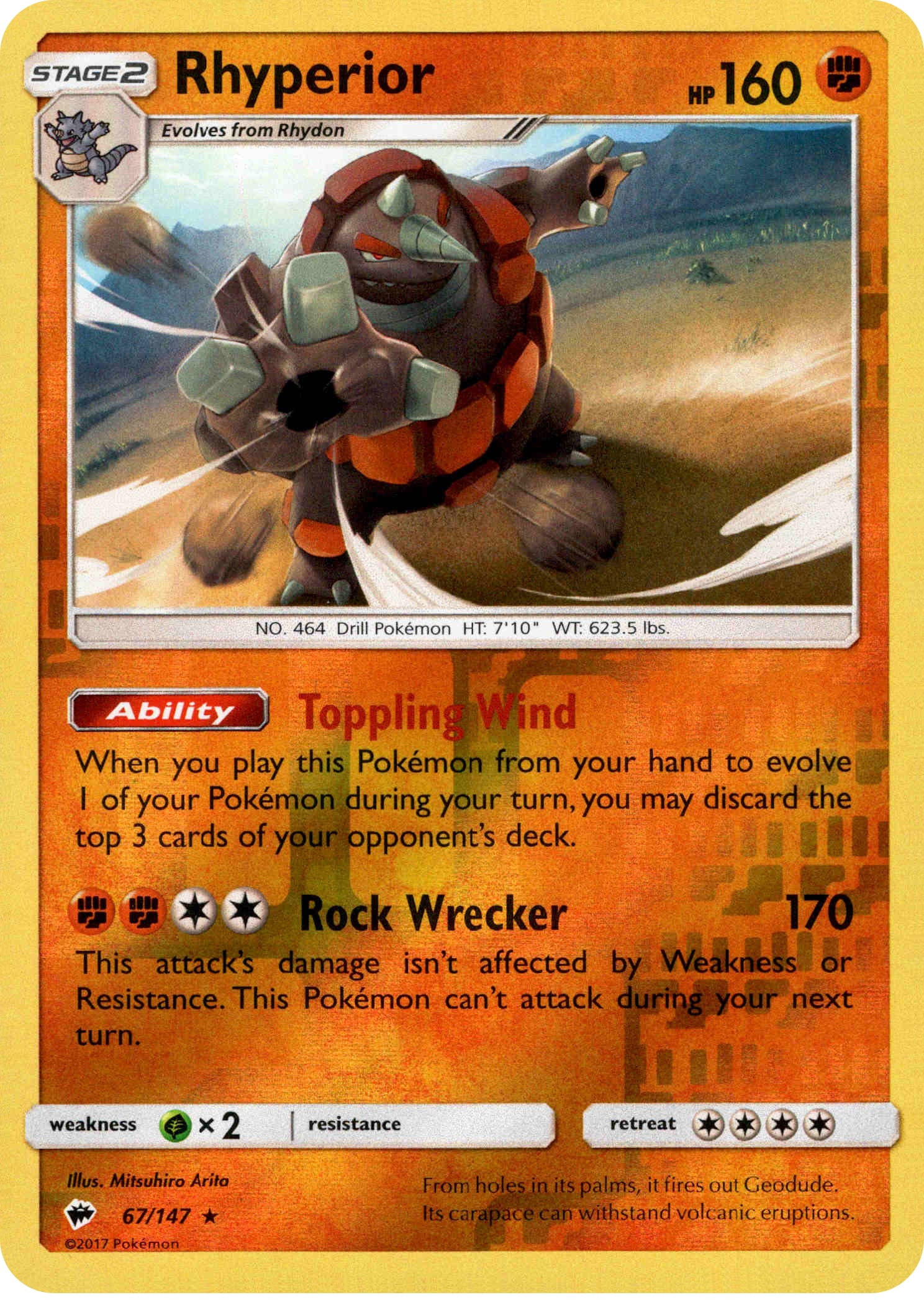 Rhyperior - 67/147 - Burning Shadows - Reverse Holo - Card Cavern