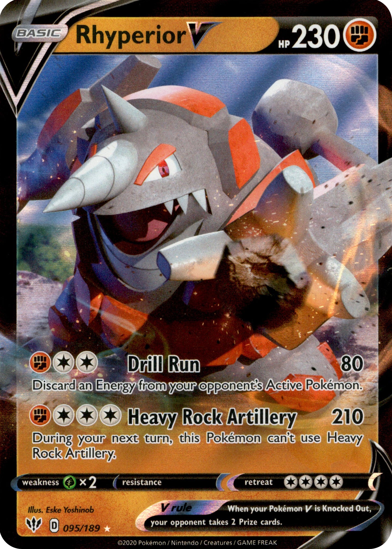 Rhyperior V - 95/189 - Darkness Ablaze - Holo - Card Cavern