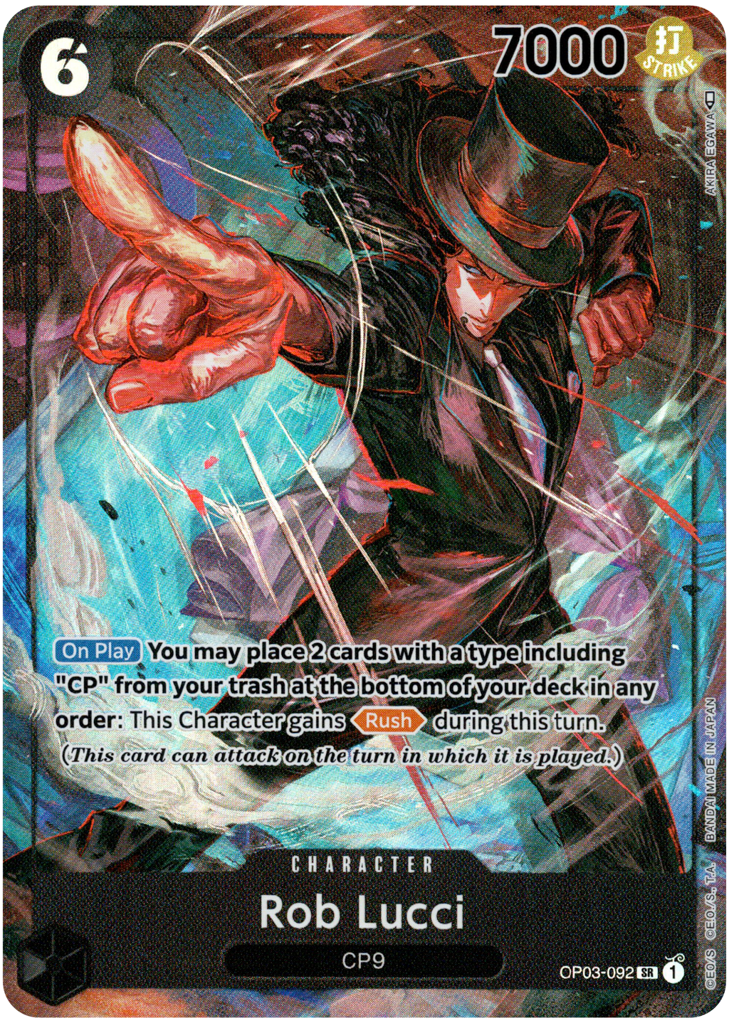 Rob Lucci Alternate Art - OP03-092 SR - Pillars of Strength
