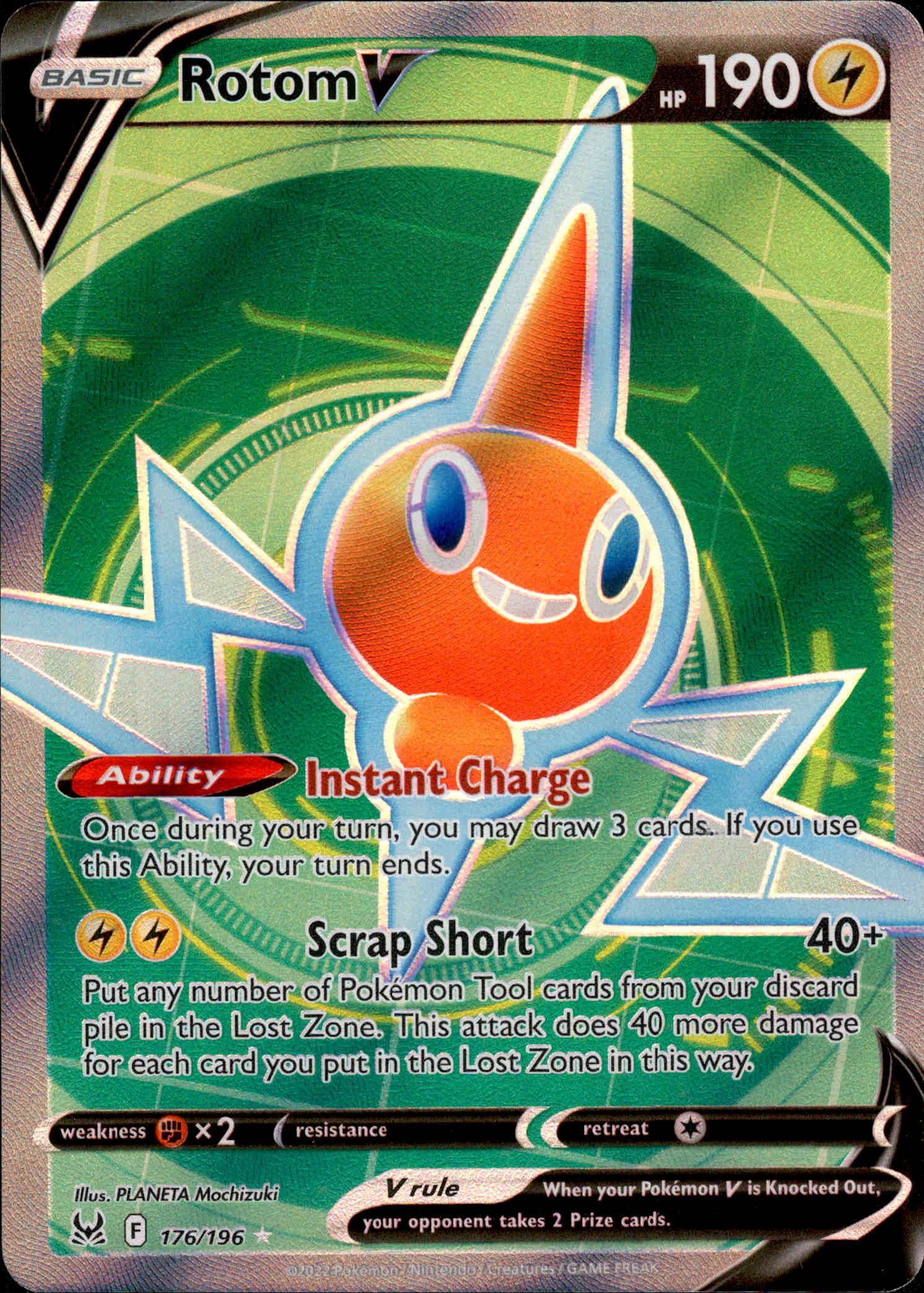 Rotom V Full Art - 176/196 - Lost Origin - Holo - Card Cavern