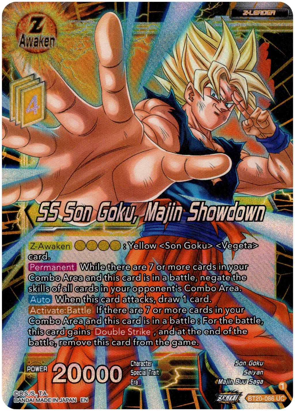 dragon ball super card game son goku the awakened power SS Son Goku, Majin Showdown - BT20-086 UC - Power Absorbed