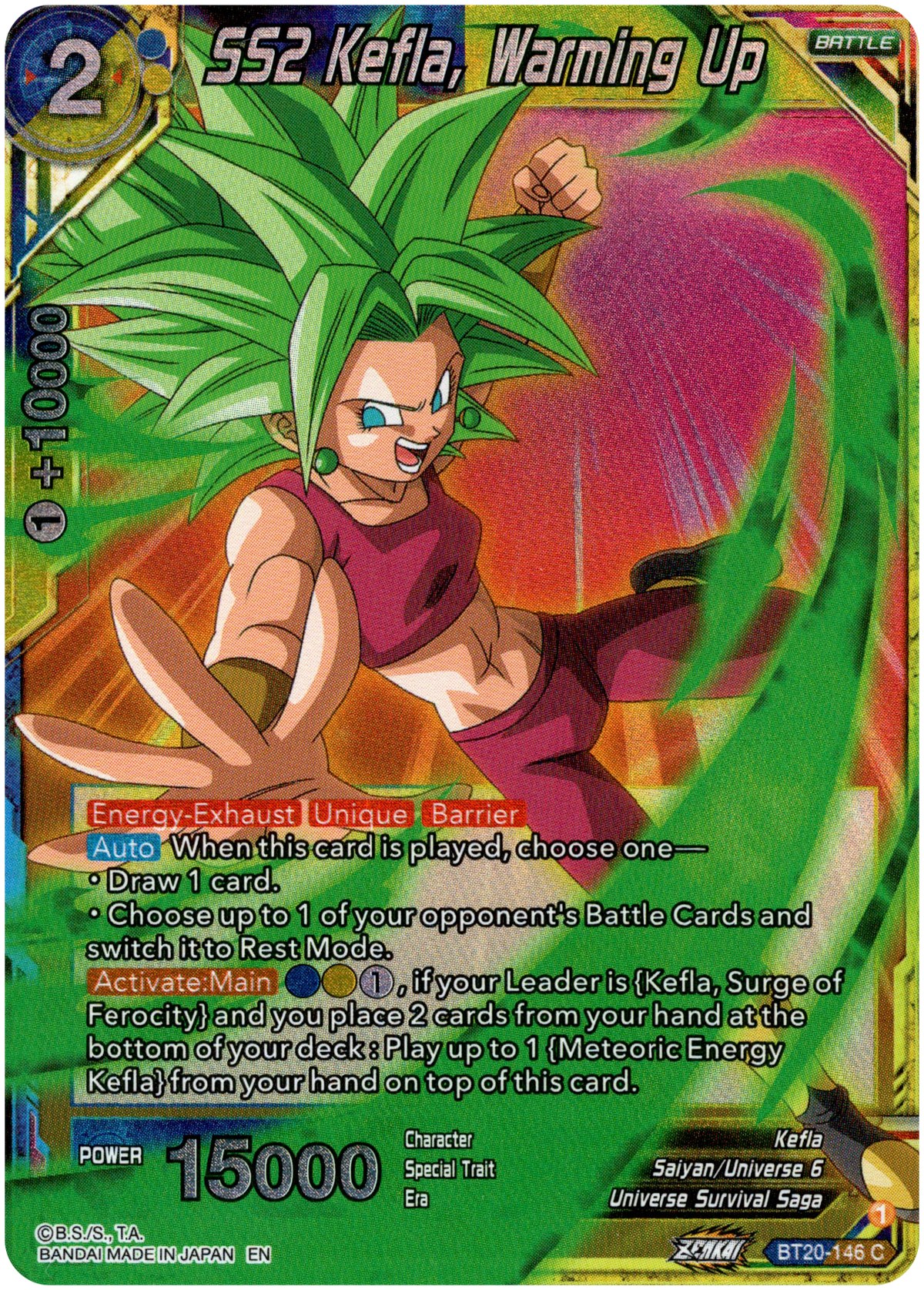 SS2 Kefla, Warming Up - BT20-146 C - Power Absorbed - Foil - Card Cavern