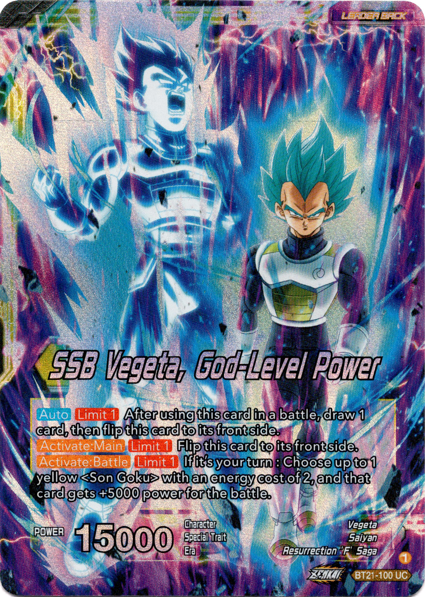 SSB Son Goku // SSB Vegeta, God-Level Power - BT21-100 - Wild Resurgence - Foil - Card Cavern