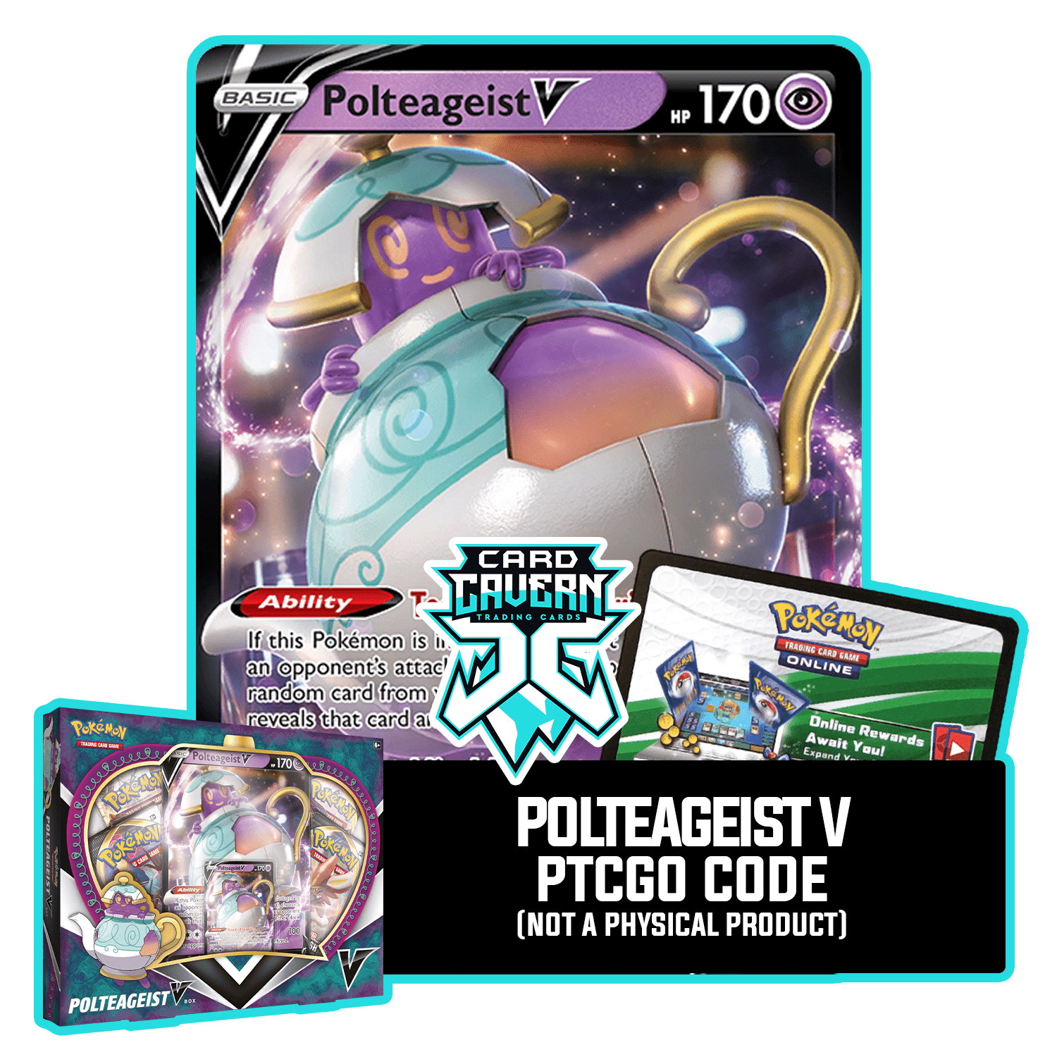 Polteageist V SWSH021 PTCGO Code - Card Cavern