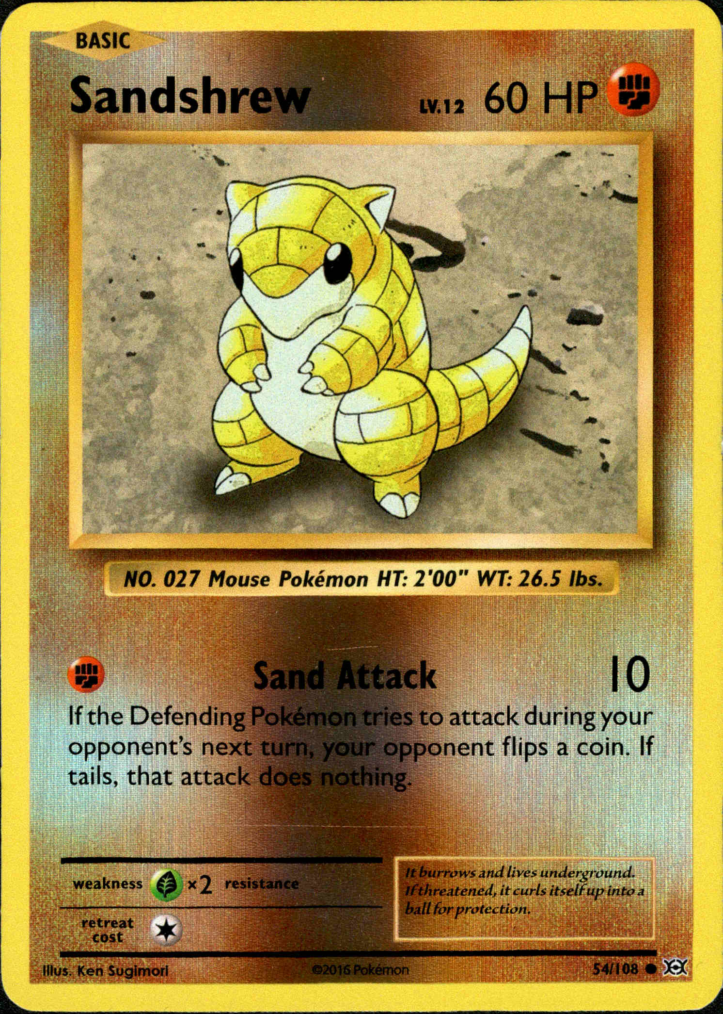 Sandshrew - 54/108 - Evolutions - Reverse Holo - Card Cavern
