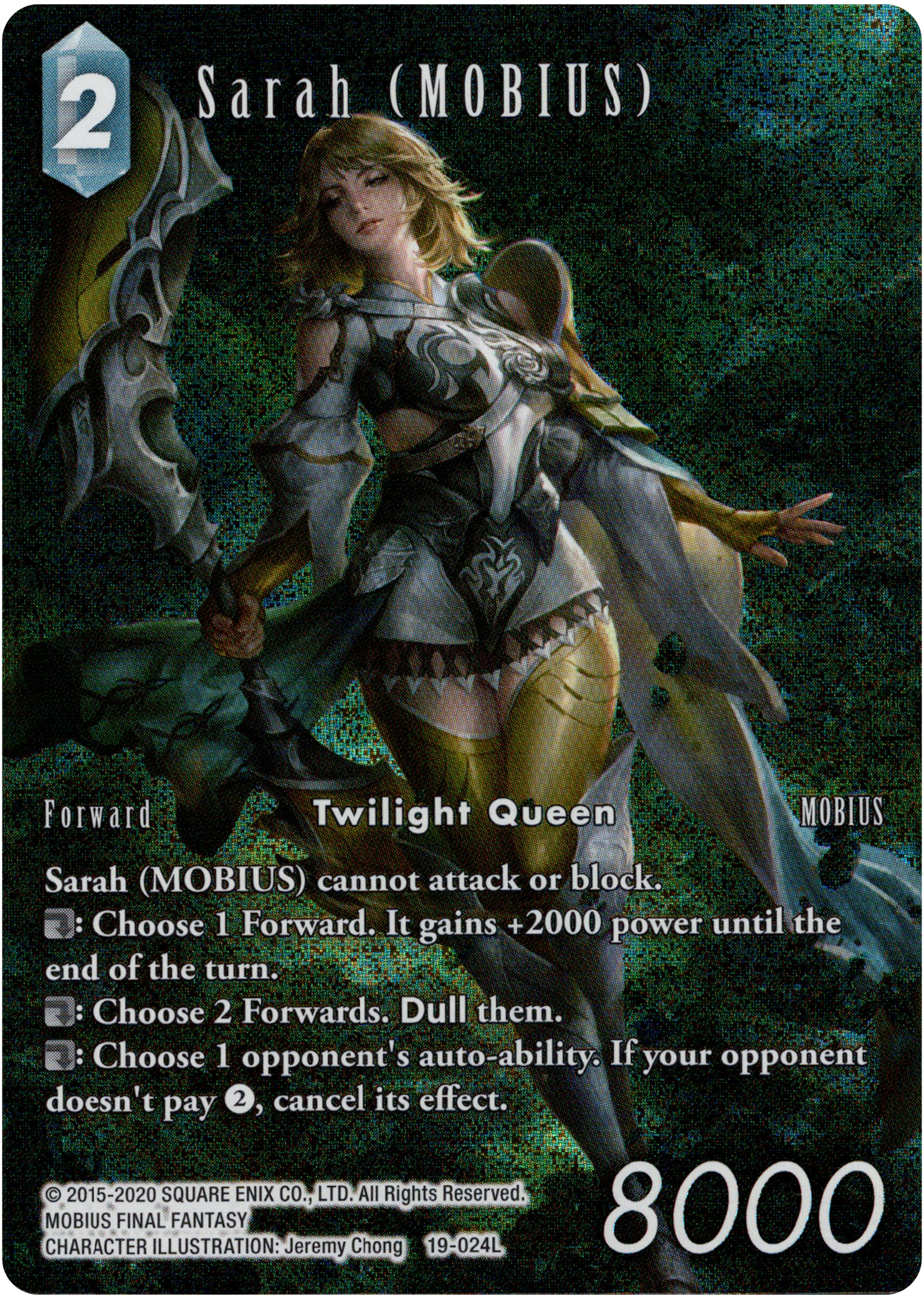 Sarah (MOBIUS) Full Art - 19-024L - From Nightmares - Foil - Card Cavern