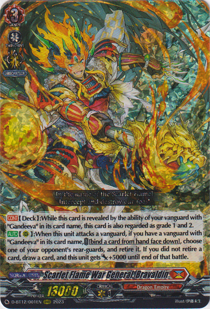 Scarlet Flame War General, Bravaldin - D-BT12/001EN - Evenfall Onslaught - Card Cavern