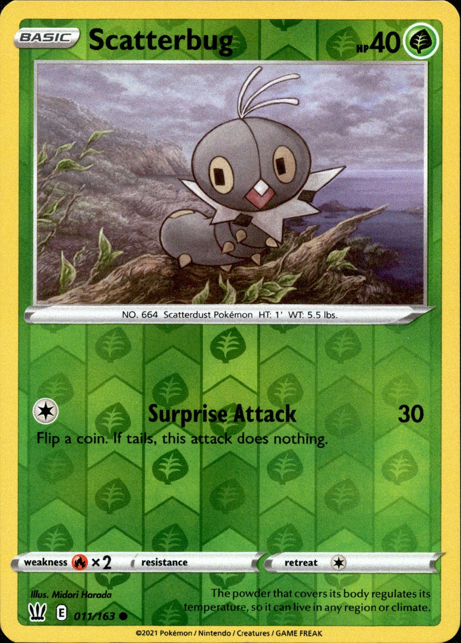 Scatterbug - 011/163 - Battle Styles - Reverse Holo - Card Cavern
