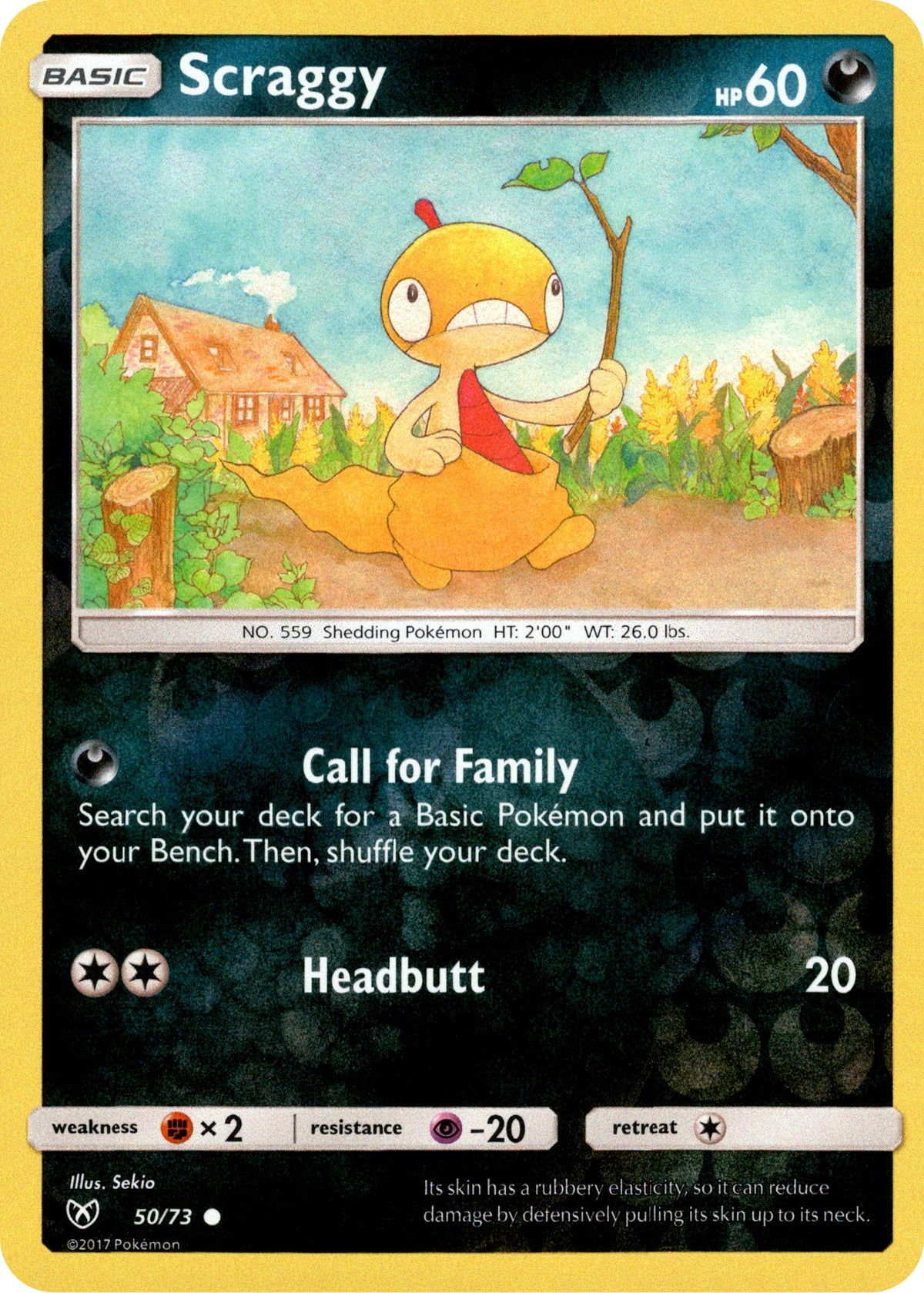 Scraggy - 50/73 - Shining Legends - Reverse Holo - Card Cavern