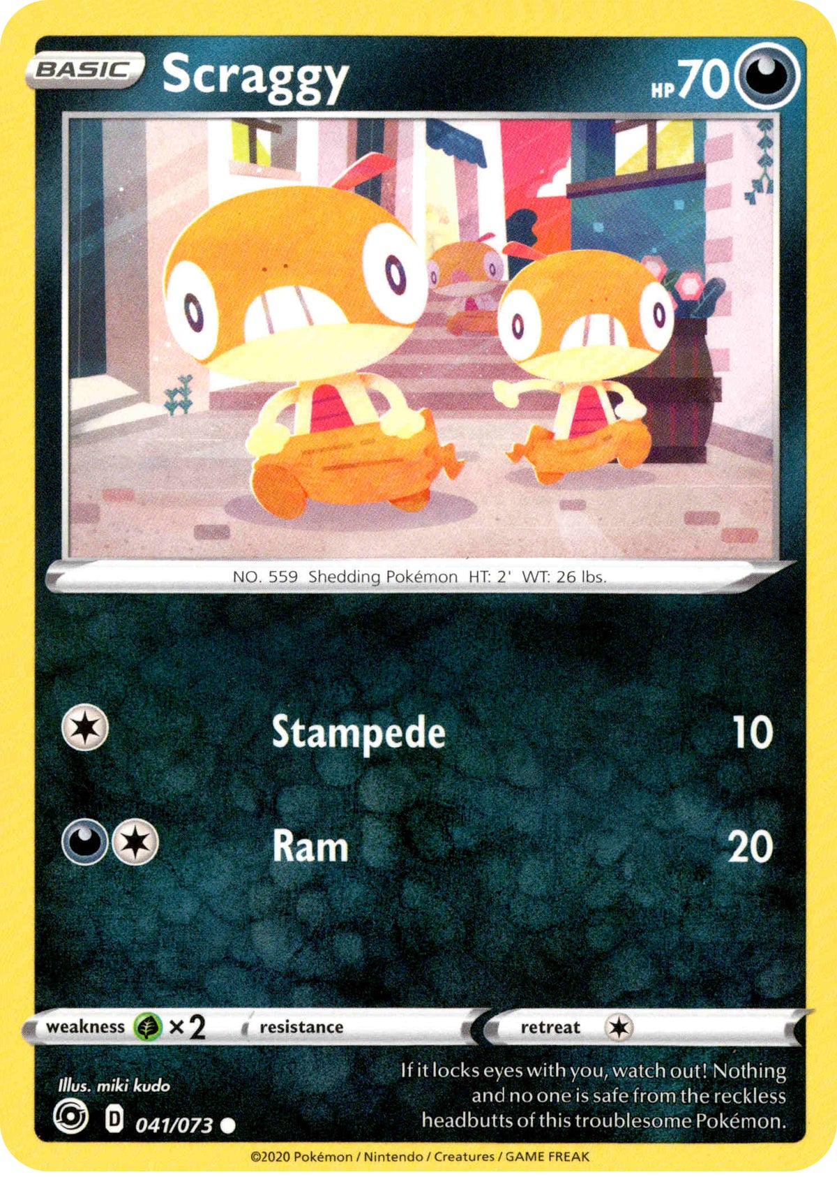 Scraggy - 41/73 - Champion's Path - Card Cavern