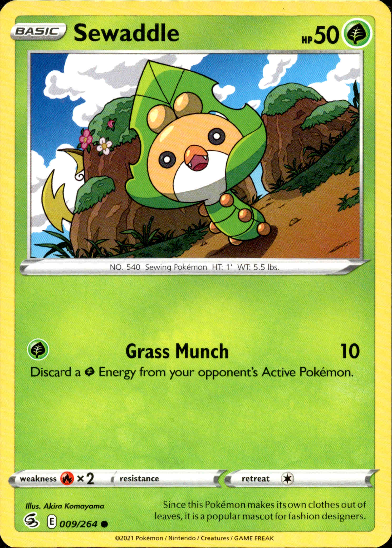Sewaddle - 009/264 - Fusion Strike - Card Cavern