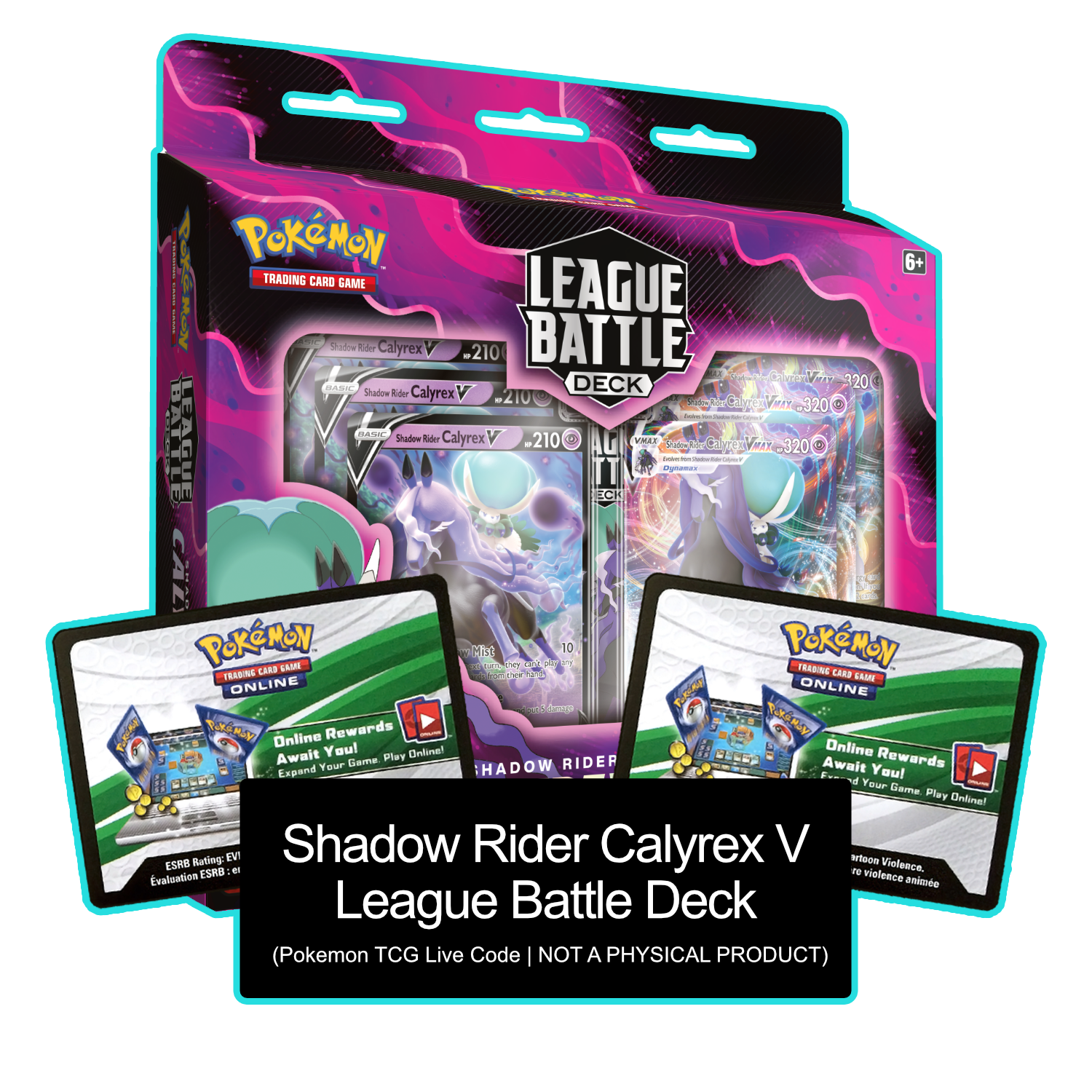 League Battle Deck: Shadow Rider Calyrex VMAX Pokemon TCG Live Code - Card Cavern