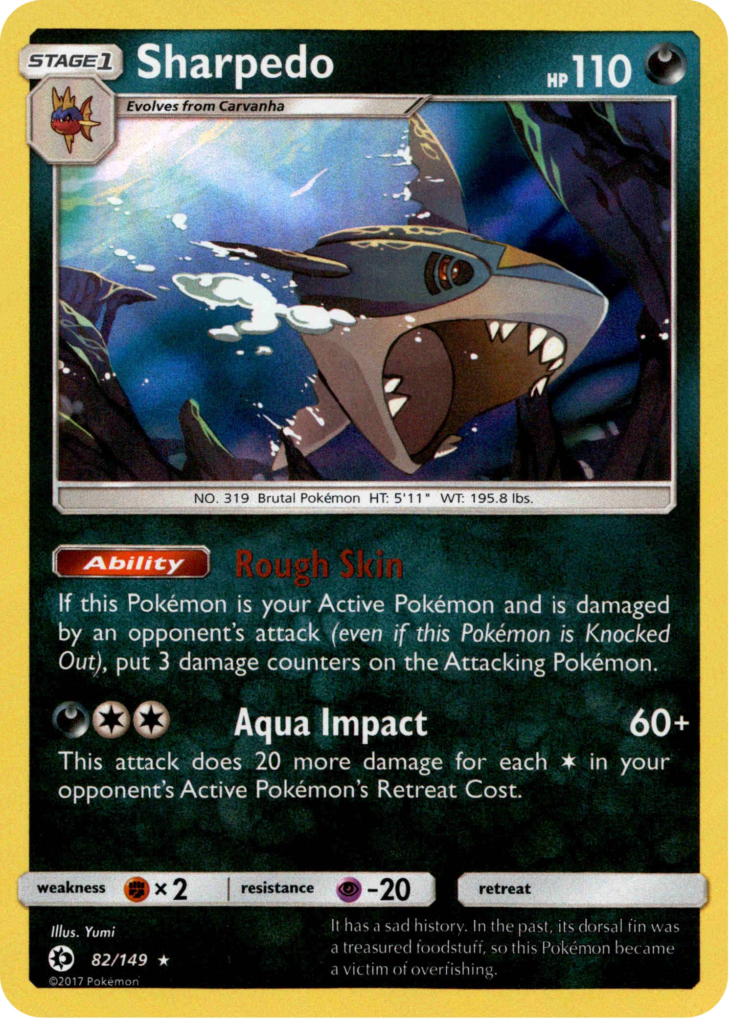 Sharpedo - 82/149 - Sun & Moon - Holo - Card Cavern