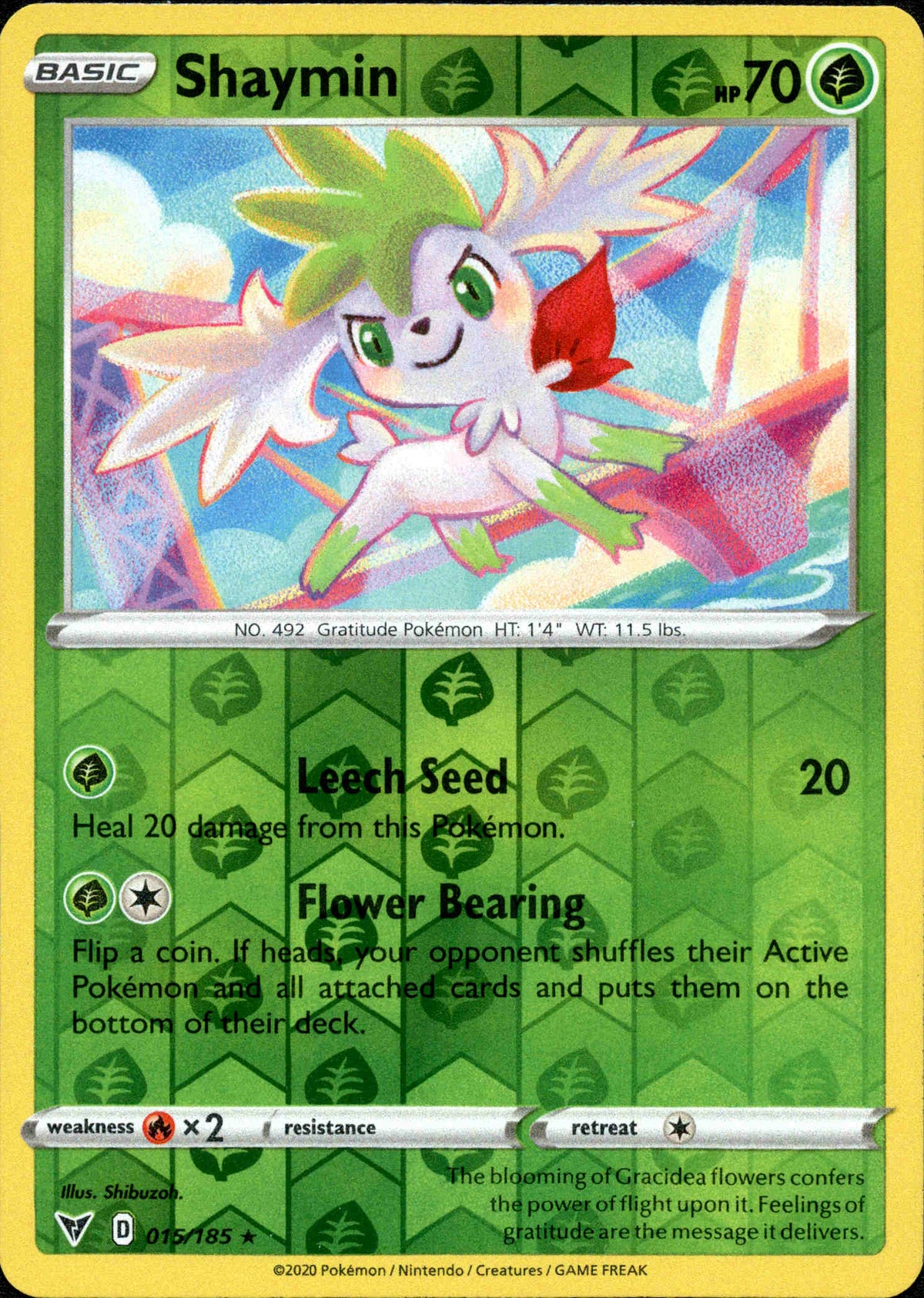 Shaymin - 015/185 - Vivid Voltage - Reverse Holo - Card Cavern