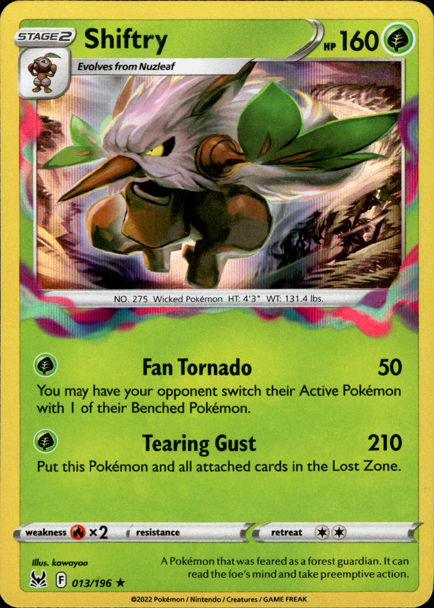 Shiftry - 013/196 - Lost Origin - Holo - Card Cavern