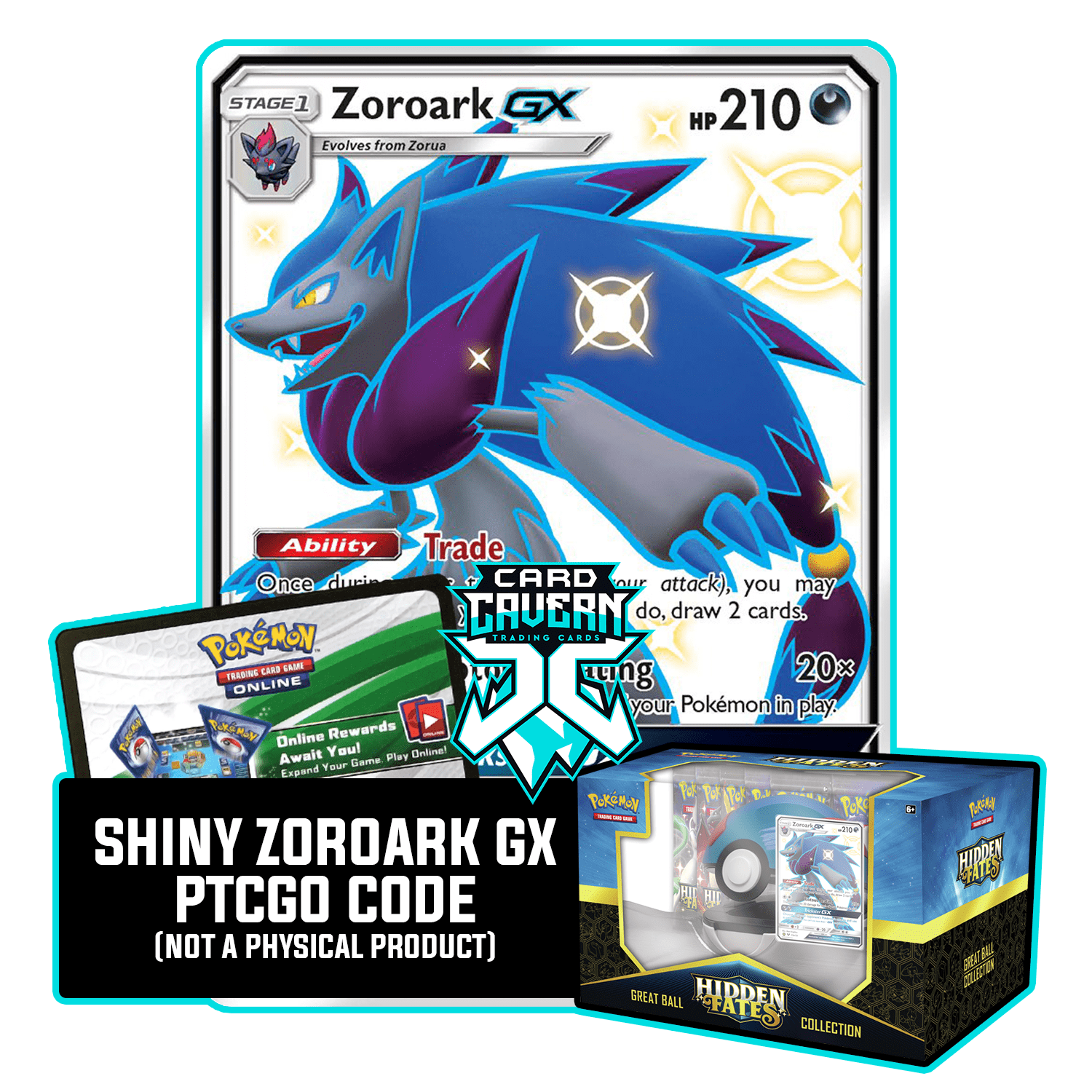 pokemon shiny zoroark card GX 73a/77 PTCGO Code except in this collection Assassin's Trophy (55)| Magic: Game Selection:Dreary faire