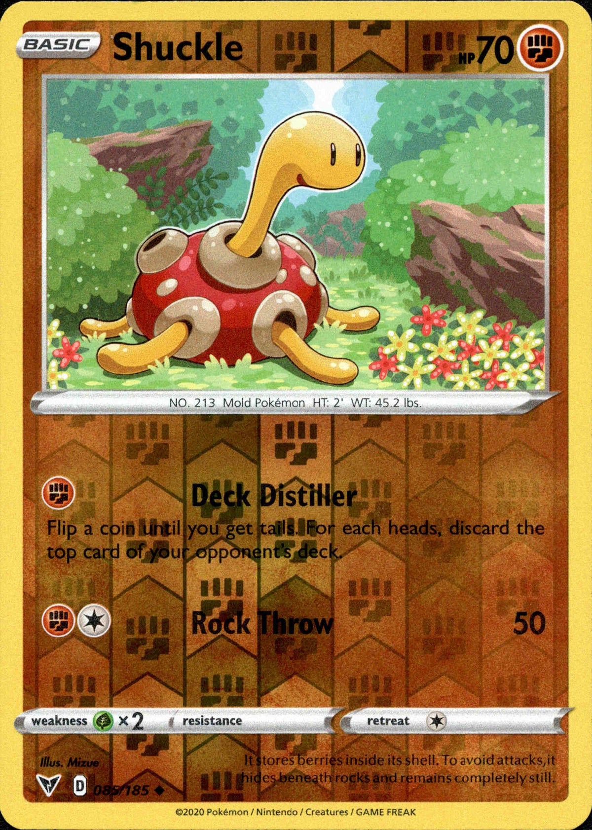 Shuckle - 085/185 - Vivid Voltage - Reverse Holo - Card Cavern