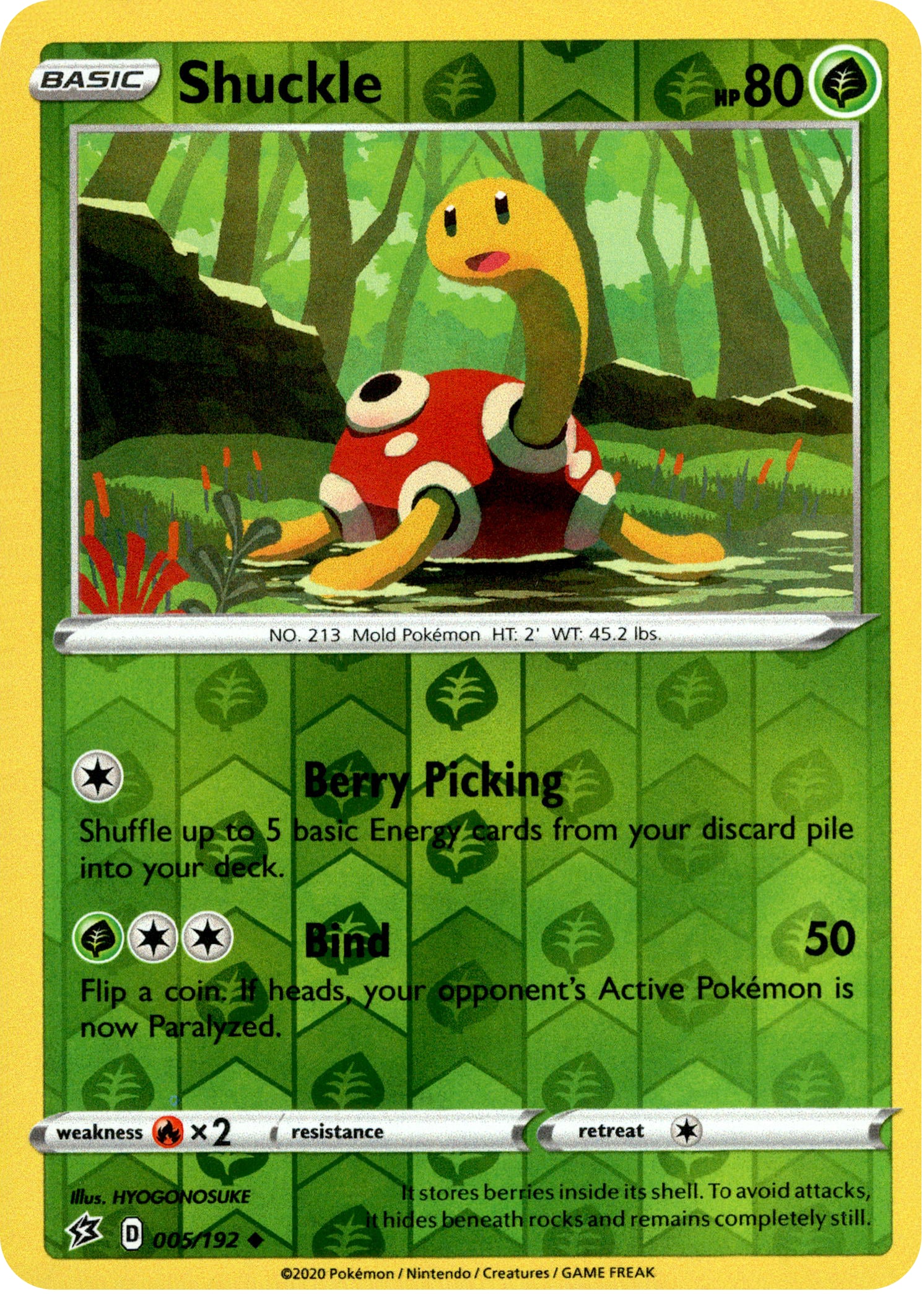 Shuckle - 5/192 - Rebel Clash - Reverse Holo - Card Cavern