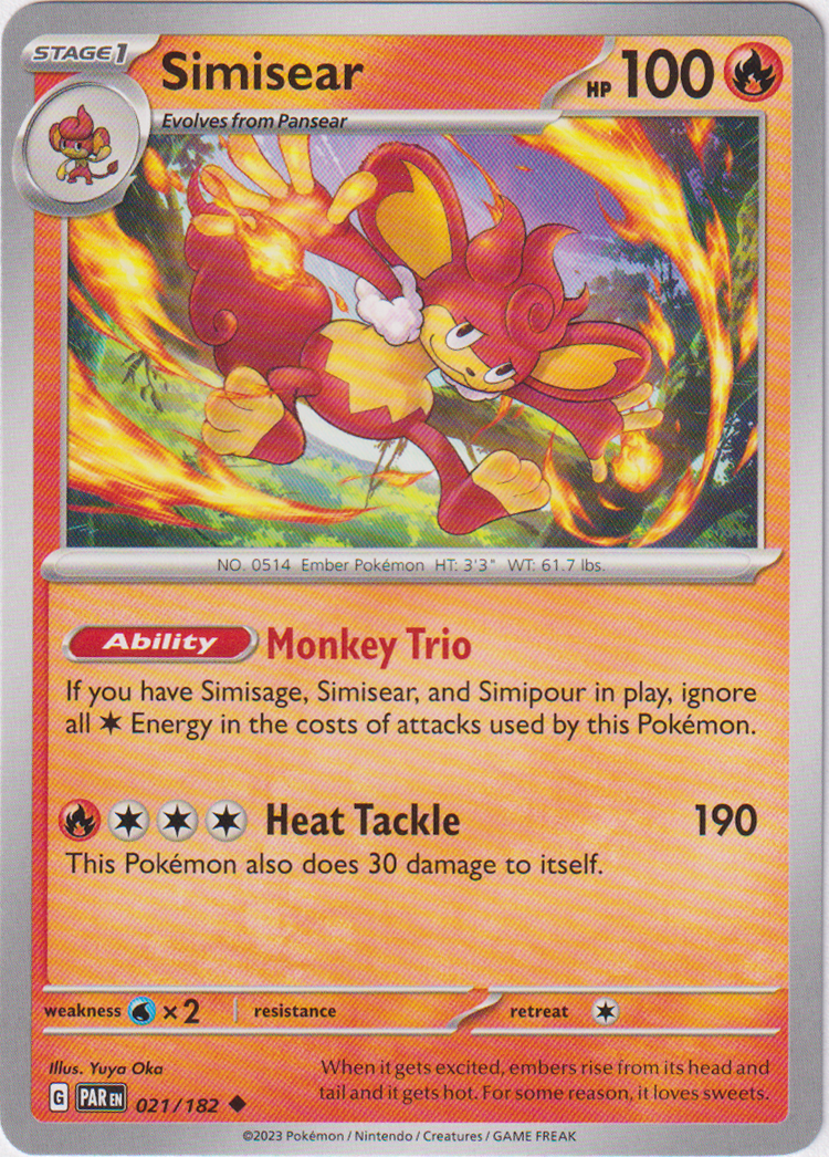 simisear v pokemon card value Simisear - 021/182