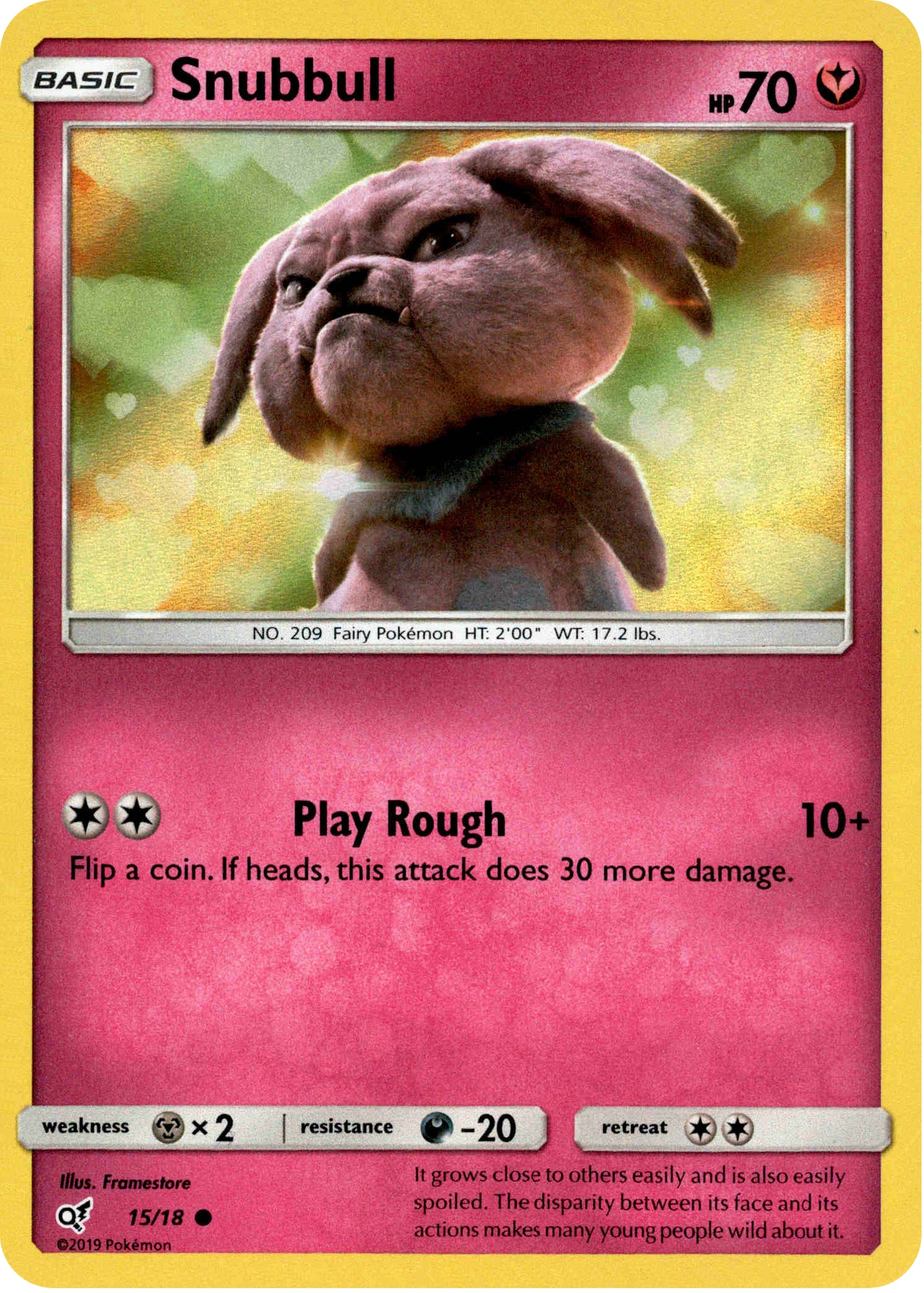 Snubbull - 15/18 - Detective Pikachu - Holo - Card Cavern