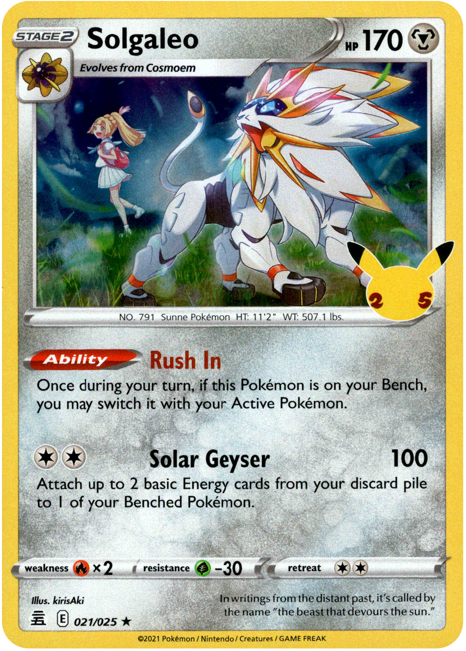 Solgaleo - 021/025 - Celebrations - Holo - Card Cavern