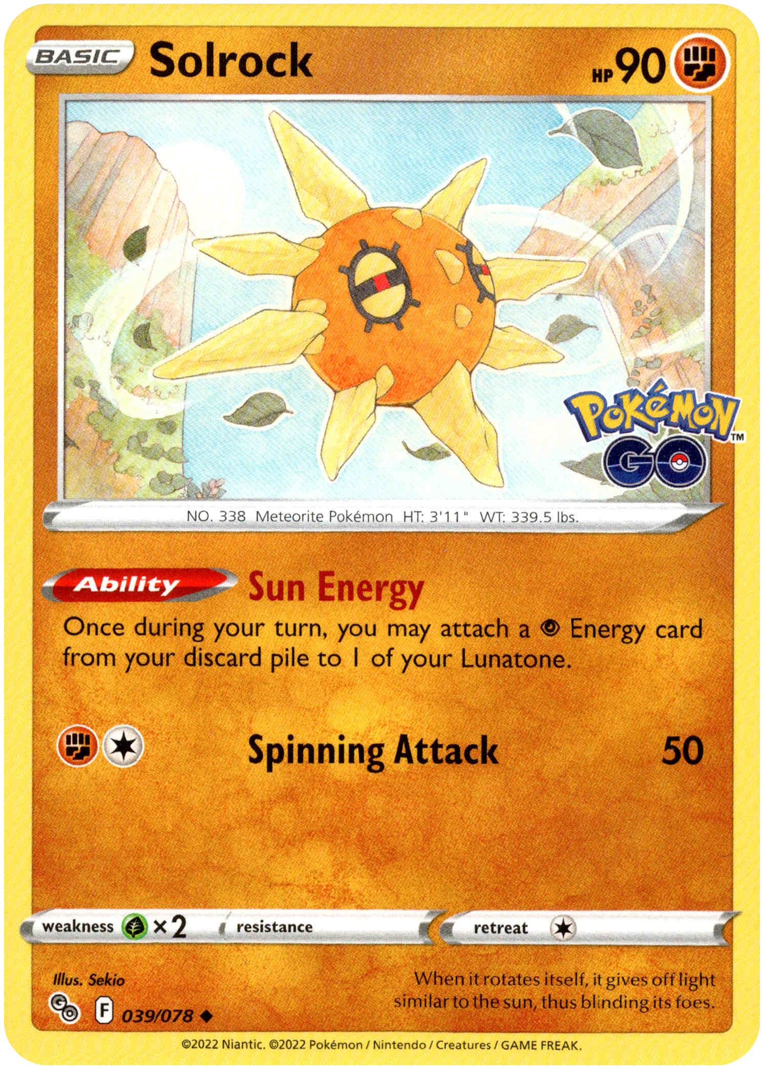 Solrock - 039/078 - Pokemon Go - Card Cavern