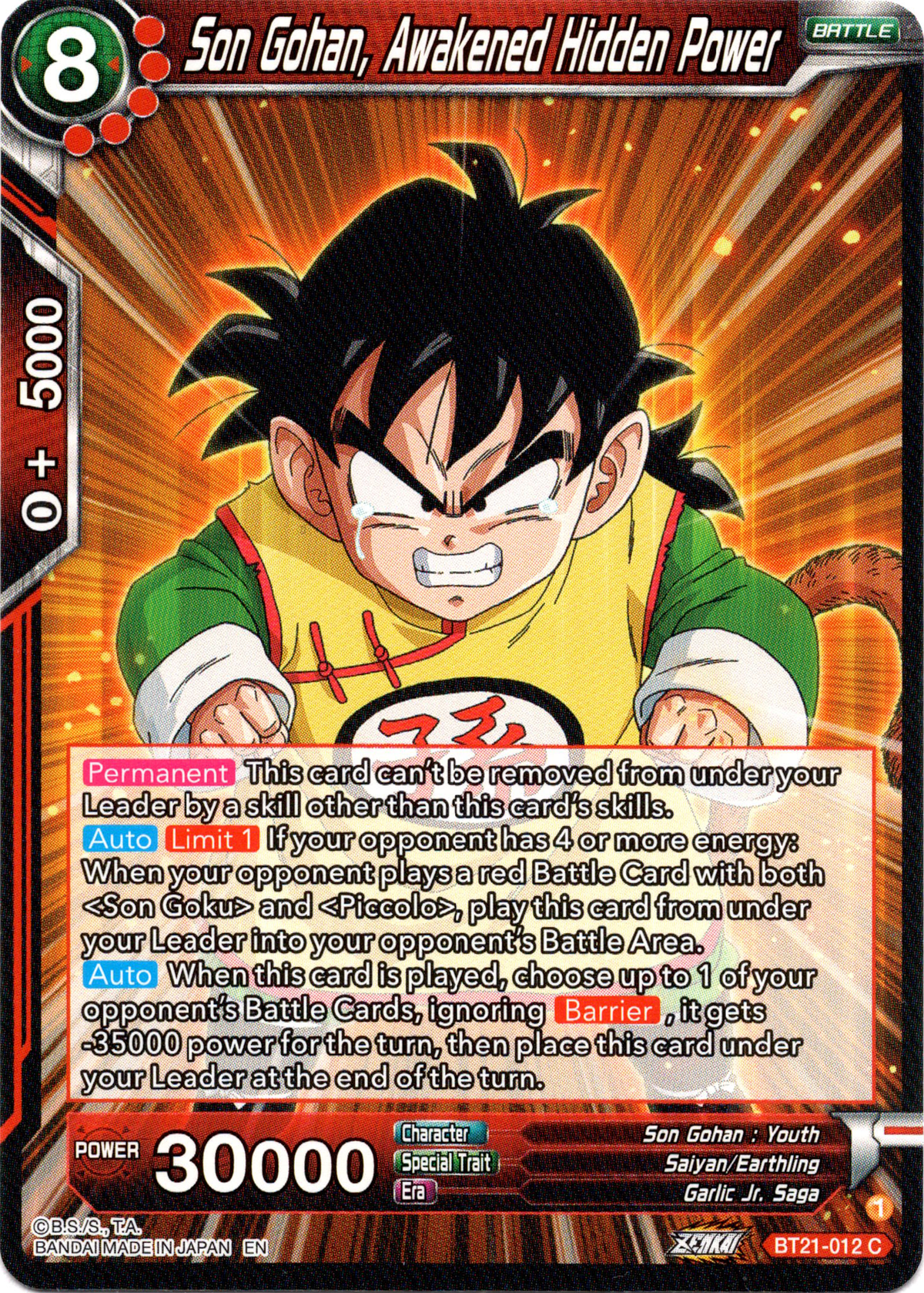 Son Gohan, Awakened Hidden Power - BT21-012 - Wild Resurgence - Card Cavern