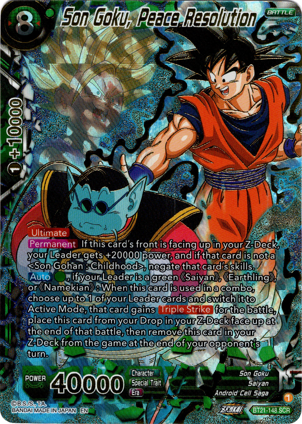 Son Goku, Peace Resolution - BT21-148 - Wild Resurgence - Foil Son Goku, Peace Resolution - BT21-148 - Wild Resurgence - Foil