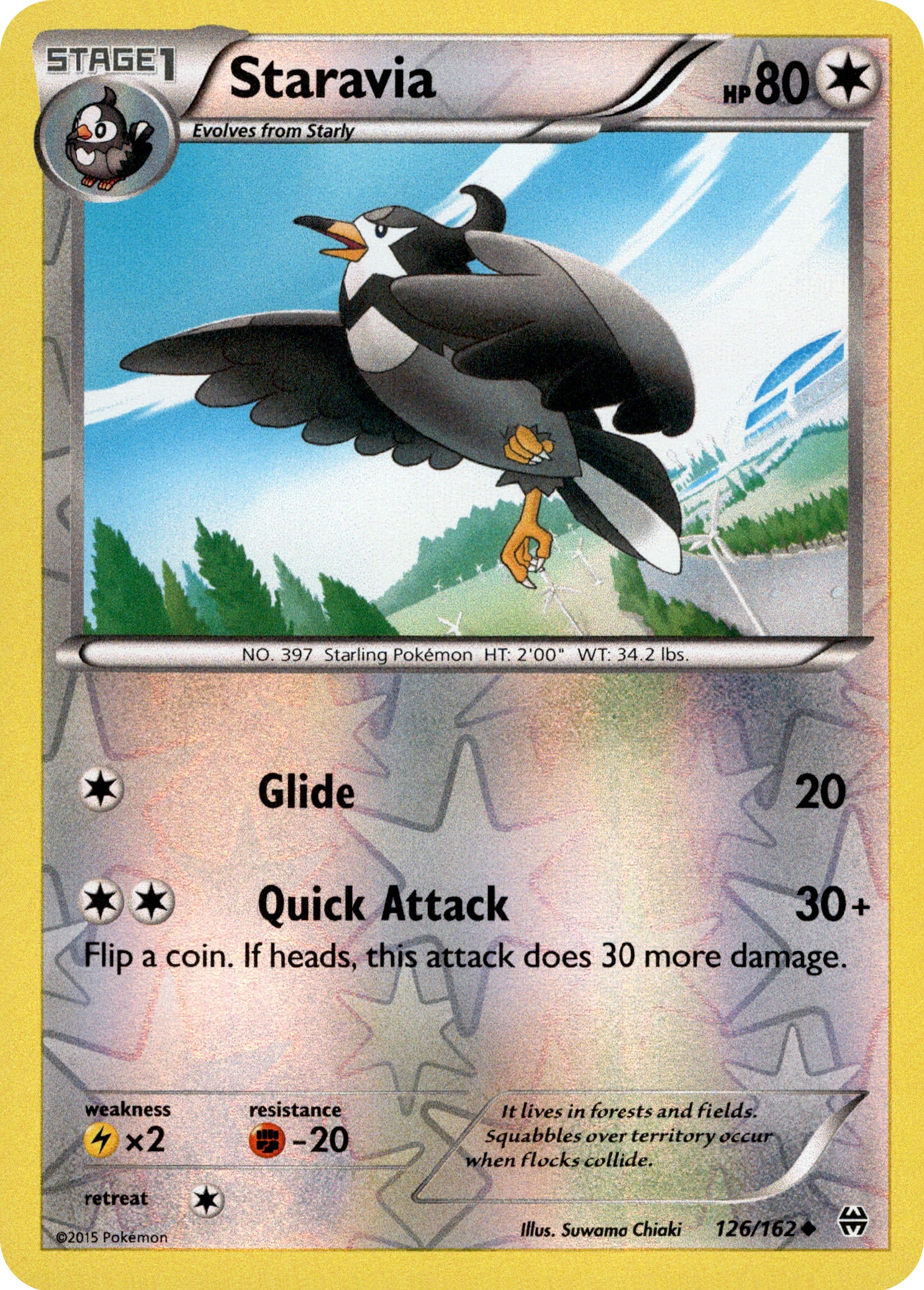 Staravia - 126/162 - BREAKthrough - Reverse Holo - Card Cavern