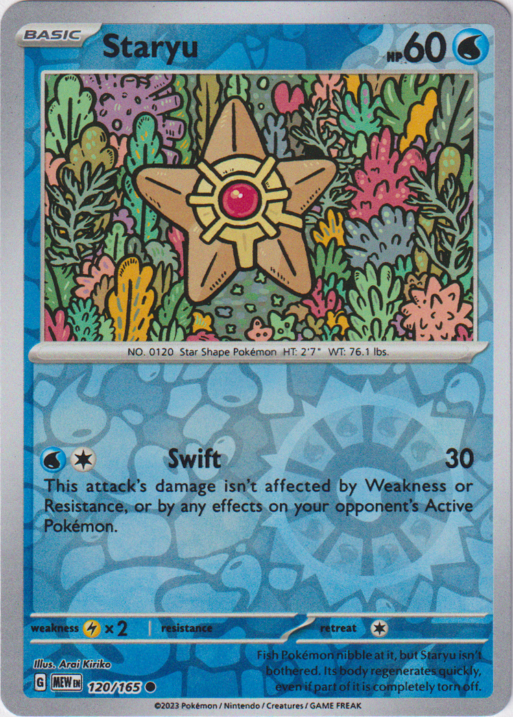 Staryu - 120/165 - Scarlet & Violet 151 - Reverse Holo  Card Cavern  Trading Cards, LLC