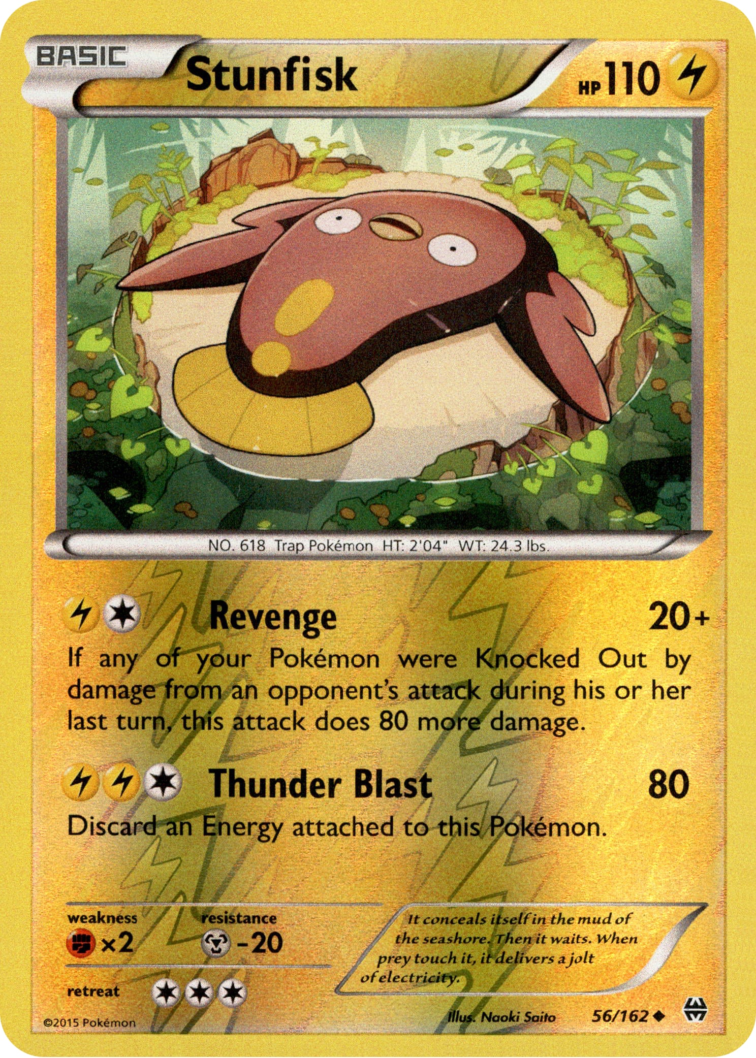 Stunfisk - 56/162 - BREAKthrough - Reverse Holo - Card Cavern