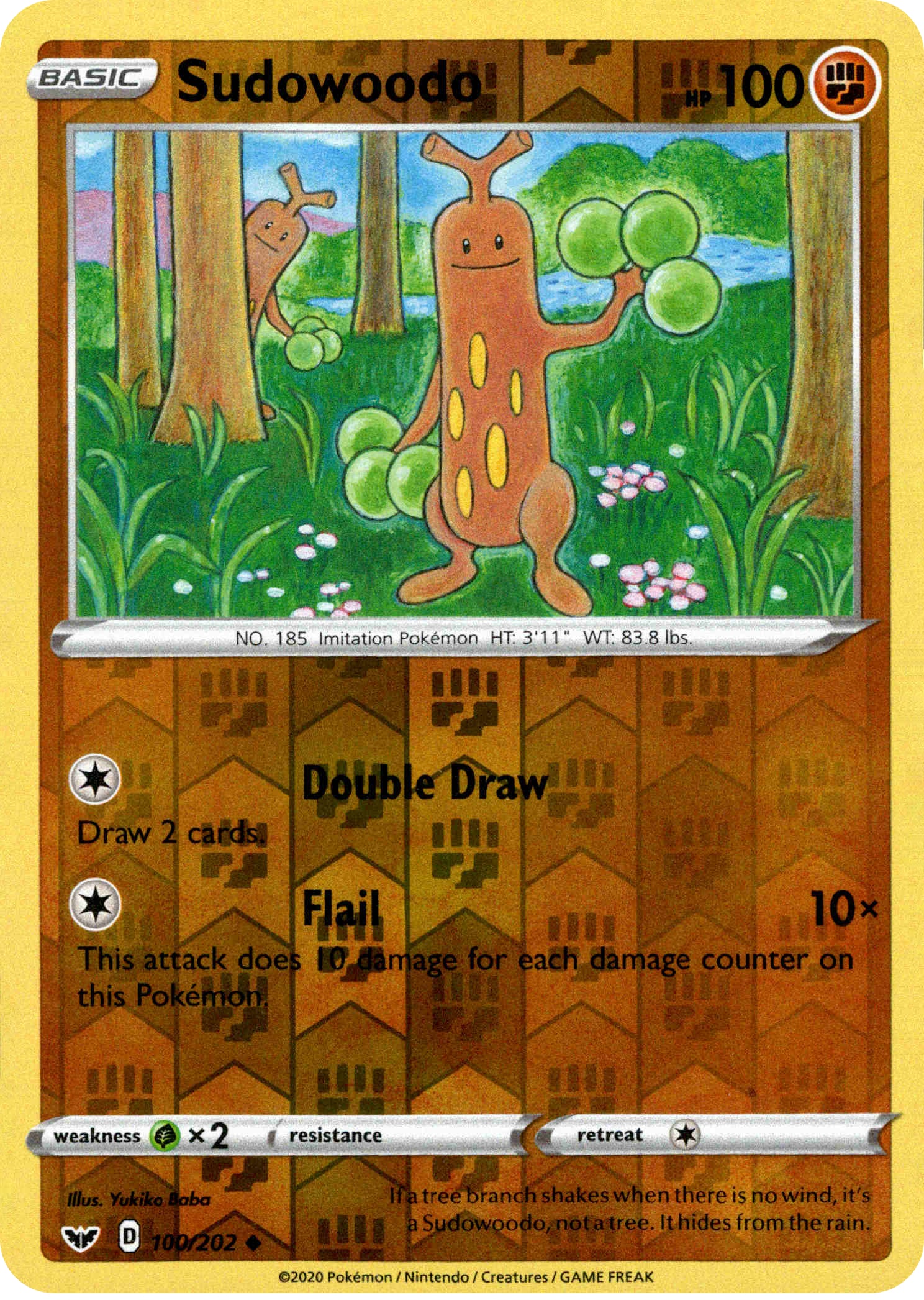 Sudowoodo - 100/202 - Sword & Shield - Reverse Holo - Card Cavern