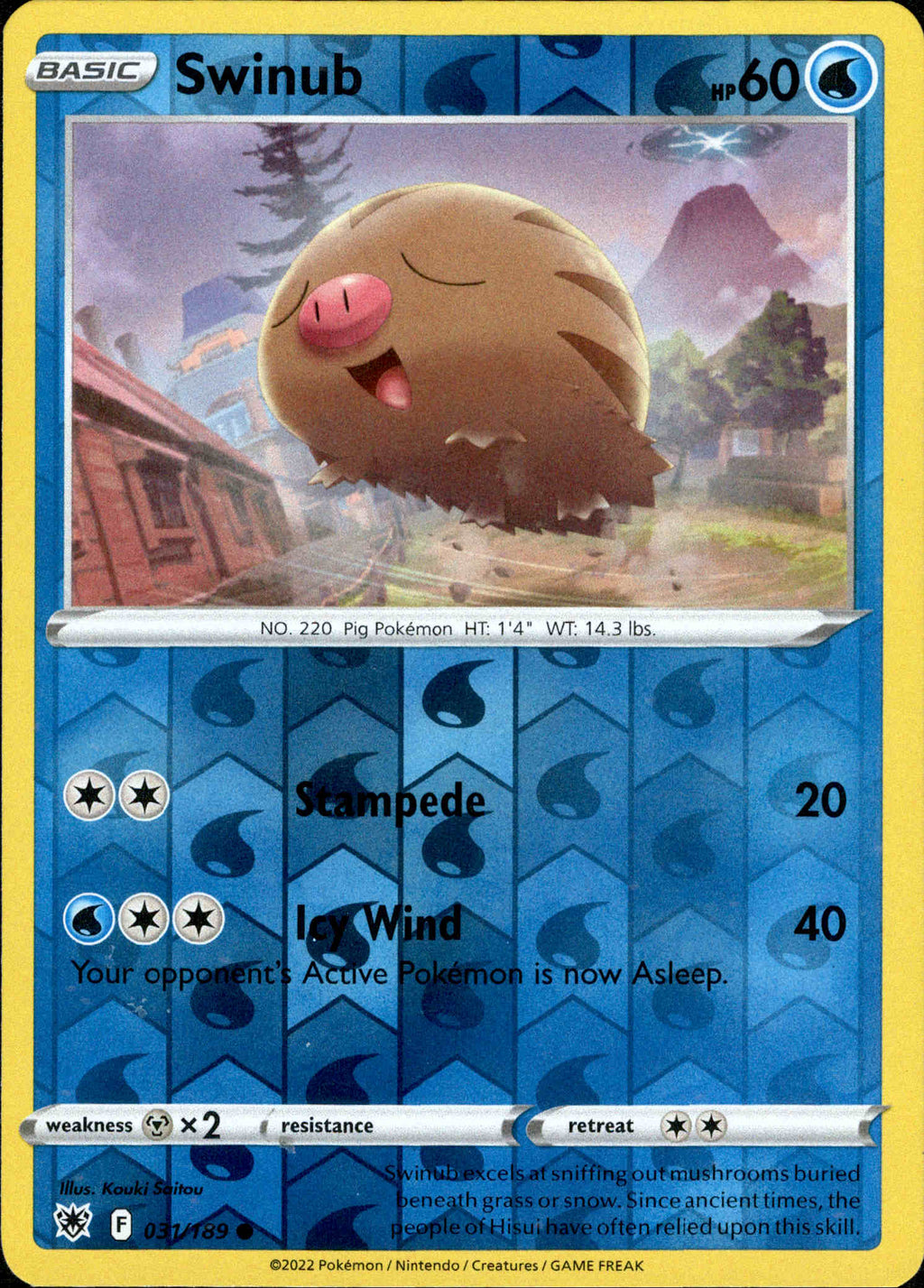 Swinub - 031/189 - Astral Radiance - Reverse Holo Card Cavern Trading Cards, LLC Swinub - 031/189 - Astral Radiance - Reverse Holo Card Cavern Trading Cards, LLC