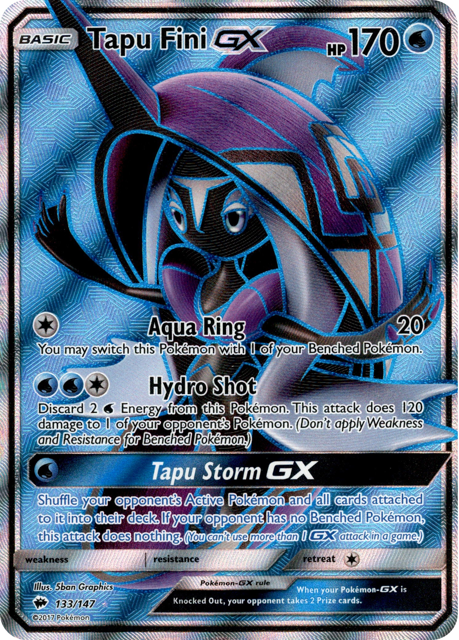 Tapu Fini GX Full Art - 133/147 - Burning Shadows - Holo - Card Cavern