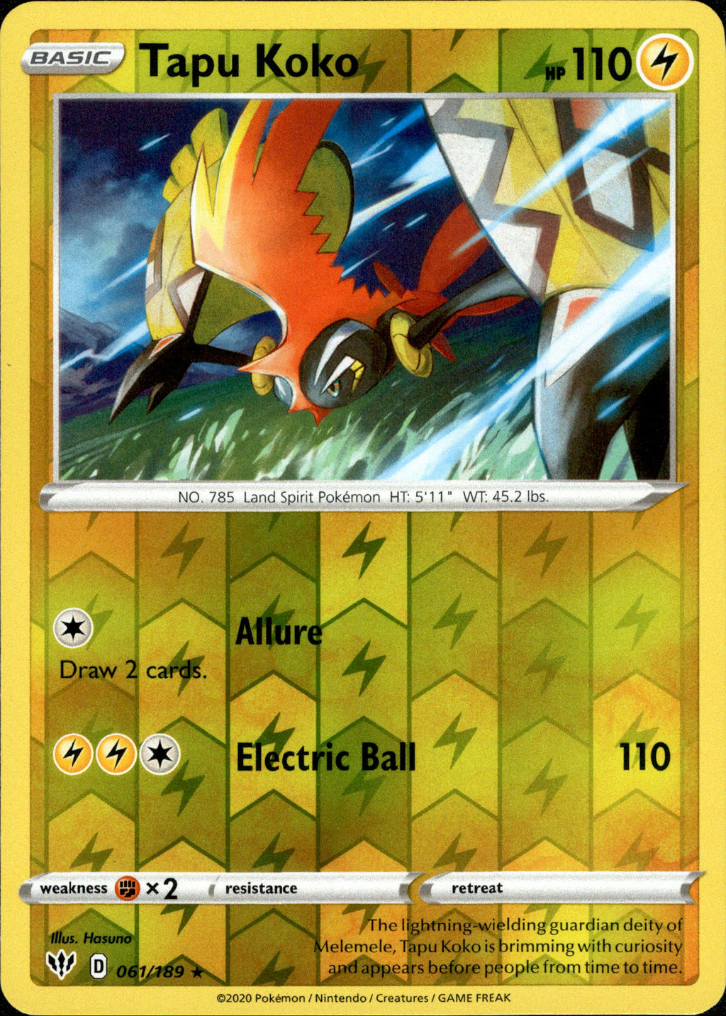 tapu koko pokemon card Tapu Koko - 61/189 - Darkness Ablaze
