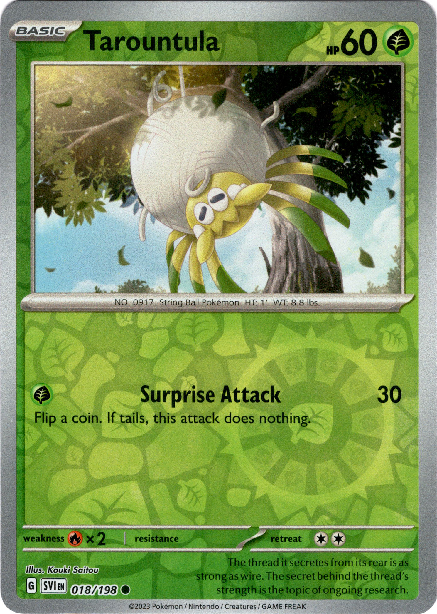 Tarountula - 018/198 - Scarlet & Violet - Reverse Holo - Card Cavern