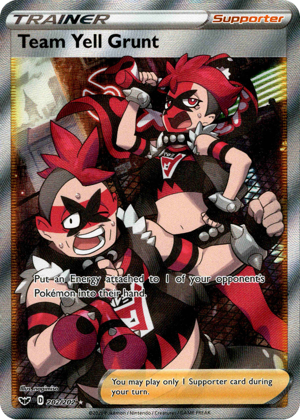 Team Yell Grunt Full Art - 202/202 - Sword & Shield - Holo Team Yell Grunt Full Art - 202/202 - Sword & Shield - Holo