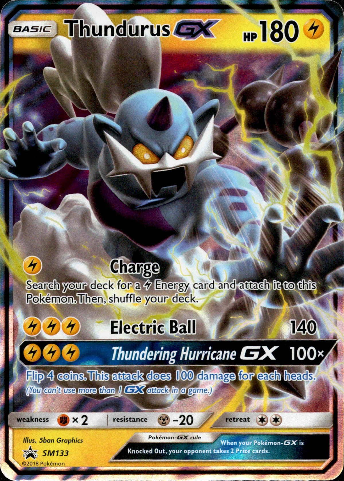 Thundurus GX - SM133 - Sun & Moon Promo - Card Cavern
