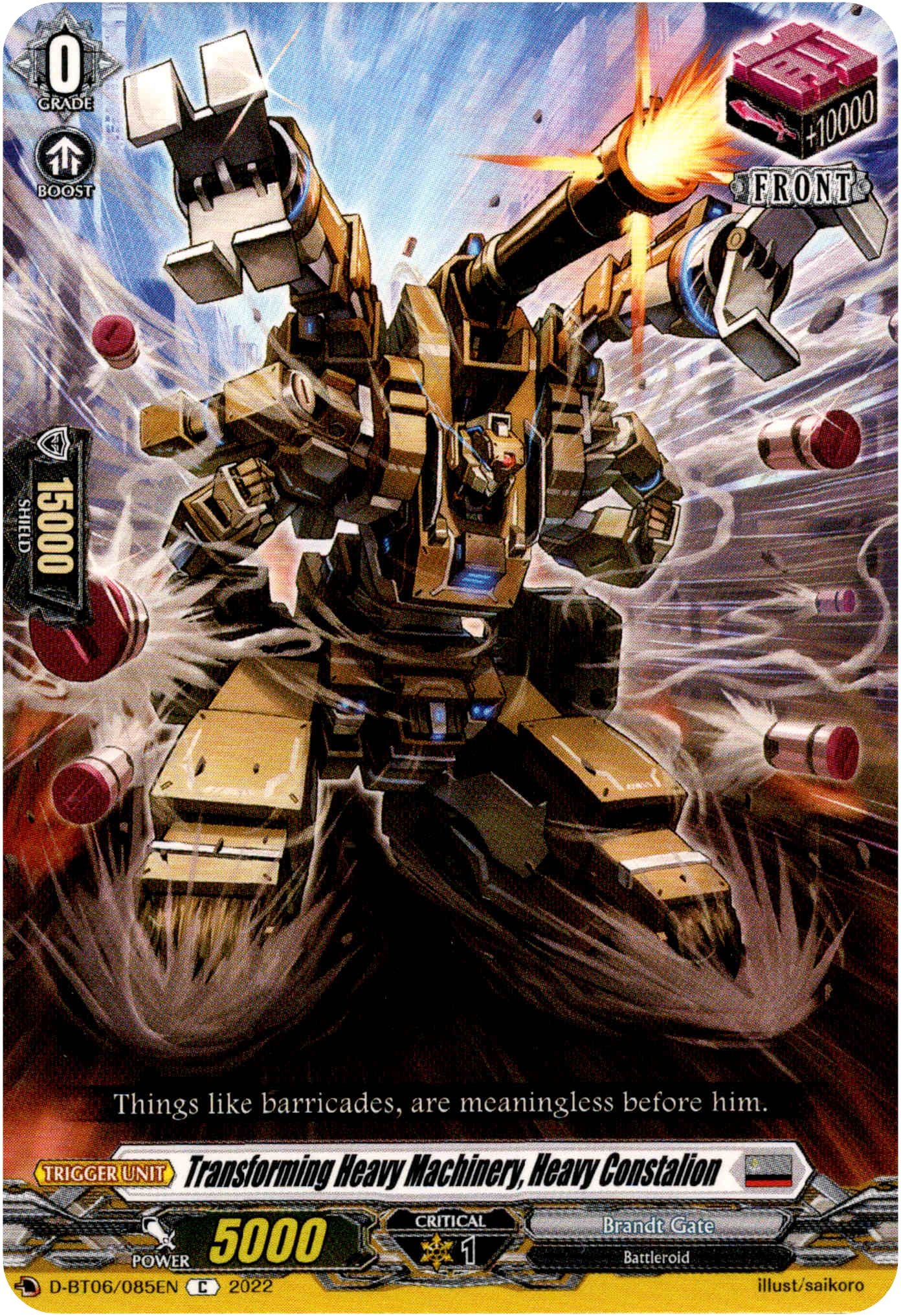 Transforming Heavy Machinery, Heavy Constalion - D-BT06/085EN - Blazing Dragon Reborn - Card Cavern