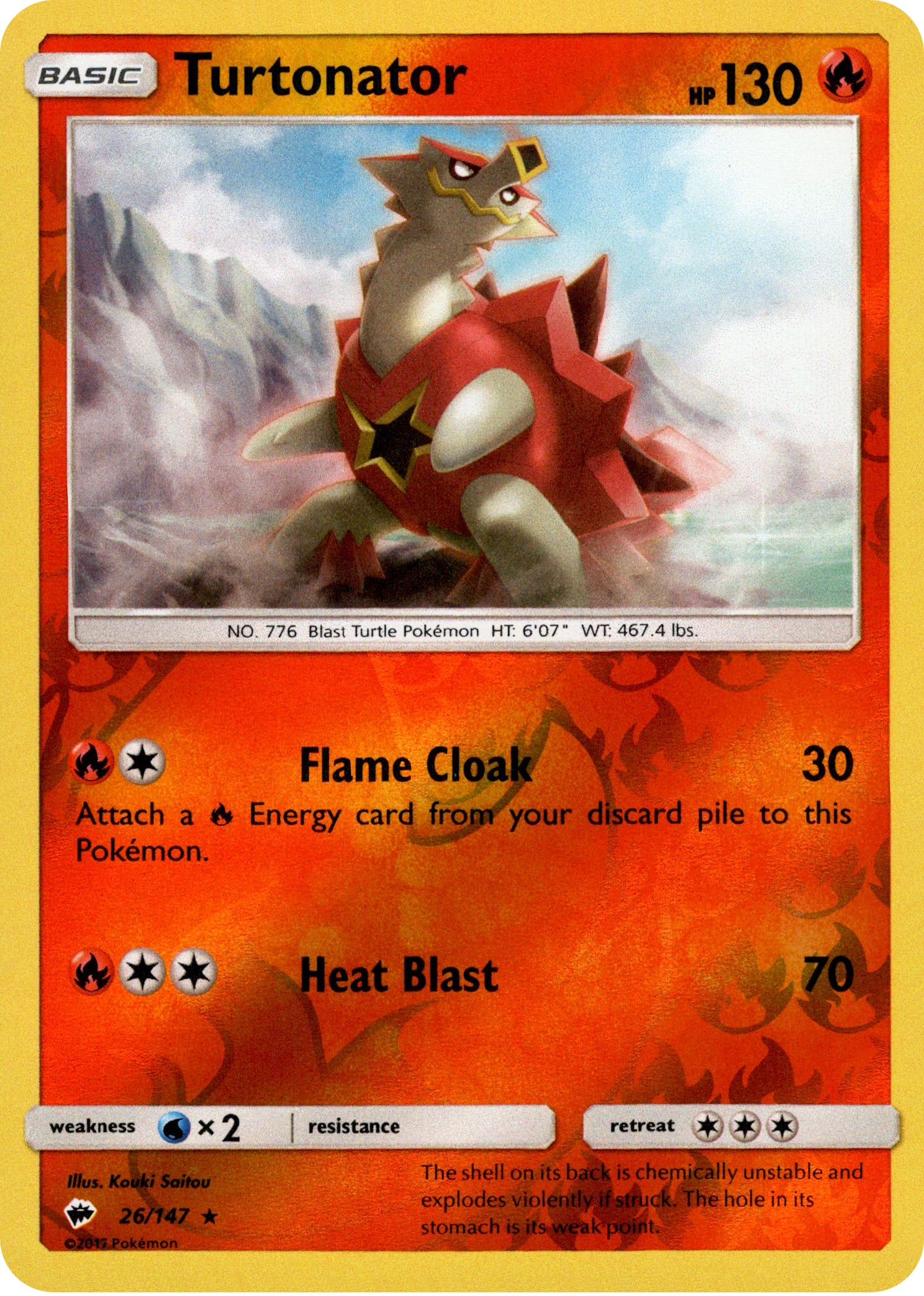 Turtonator - 26/147 - Burning Shadows - Reverse Holo - Card Cavern